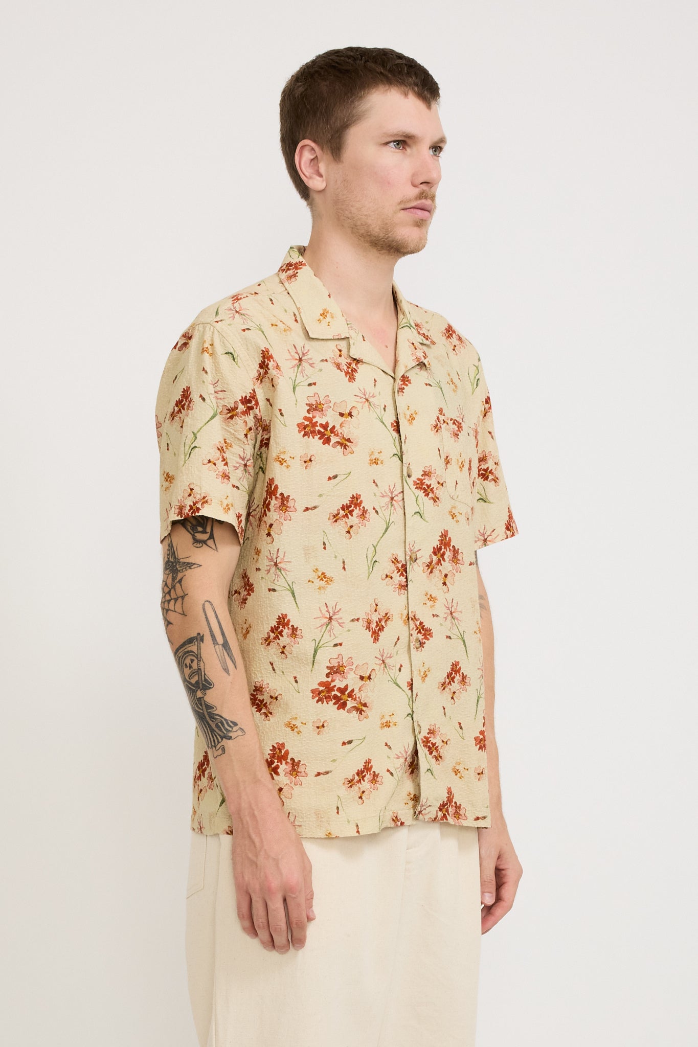 Crammond Shirt Ecru Floral Print