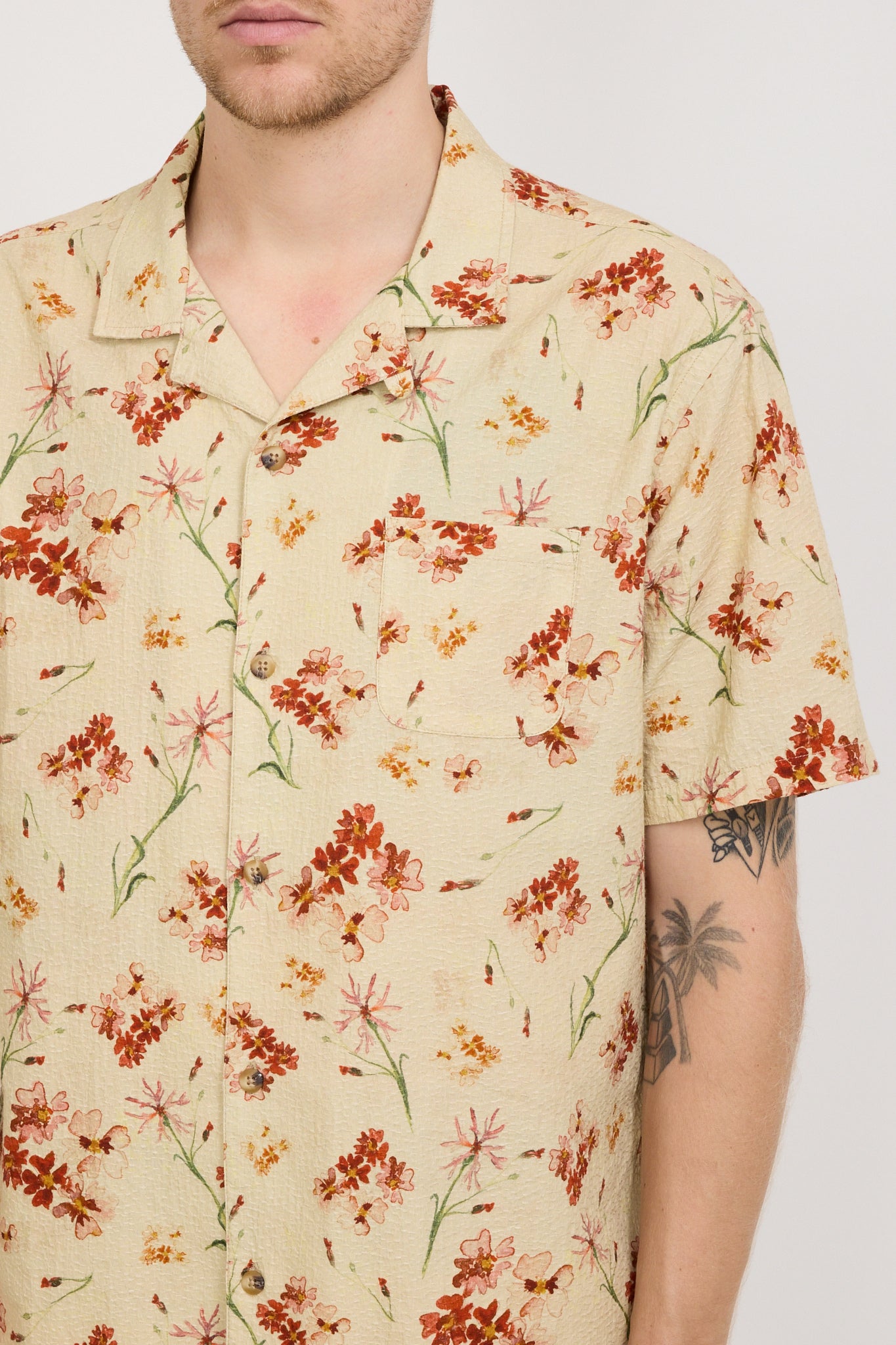 Crammond Shirt Ecru Floral Print