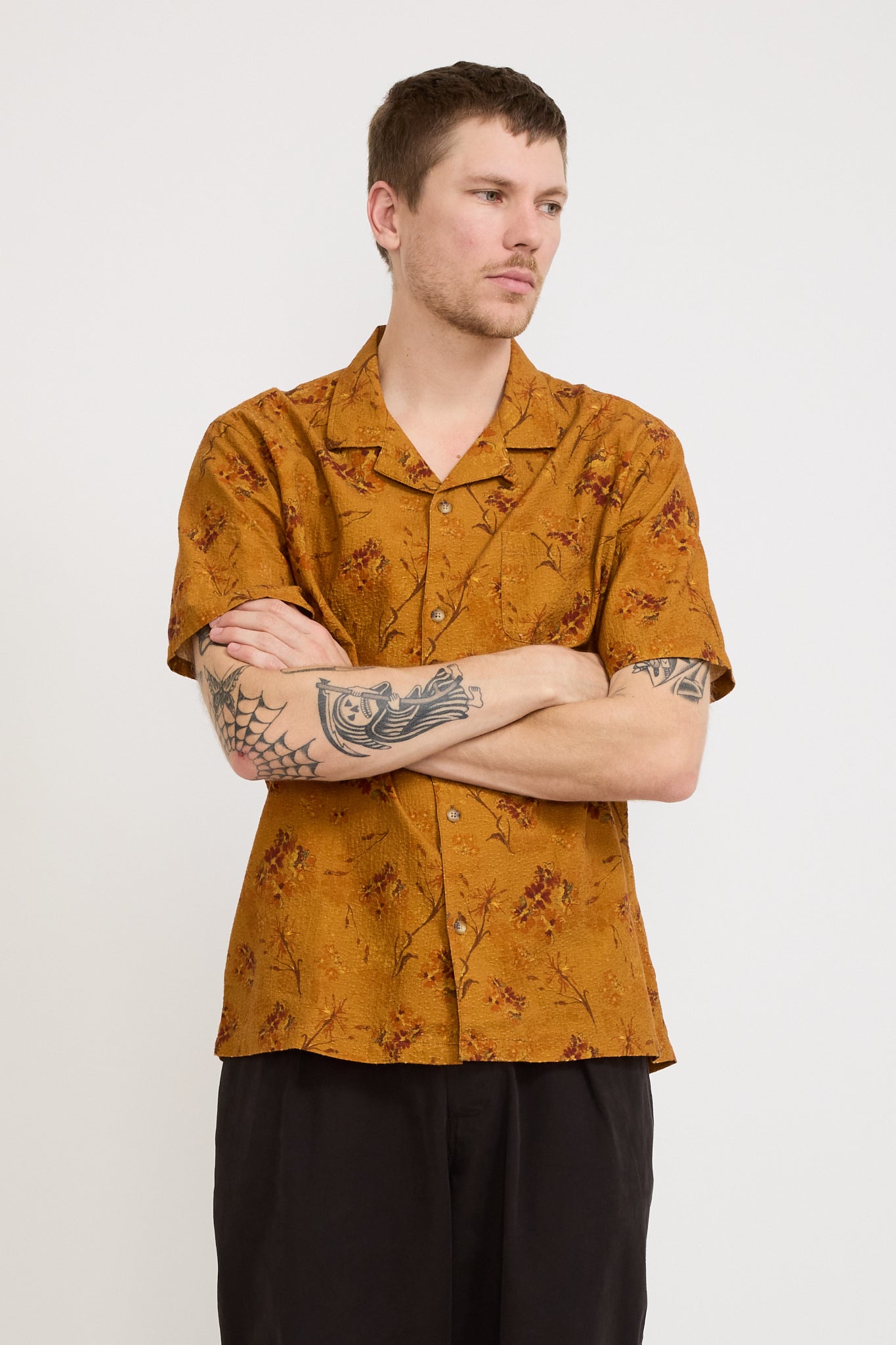 Crammond Shirt Orange Floral Print