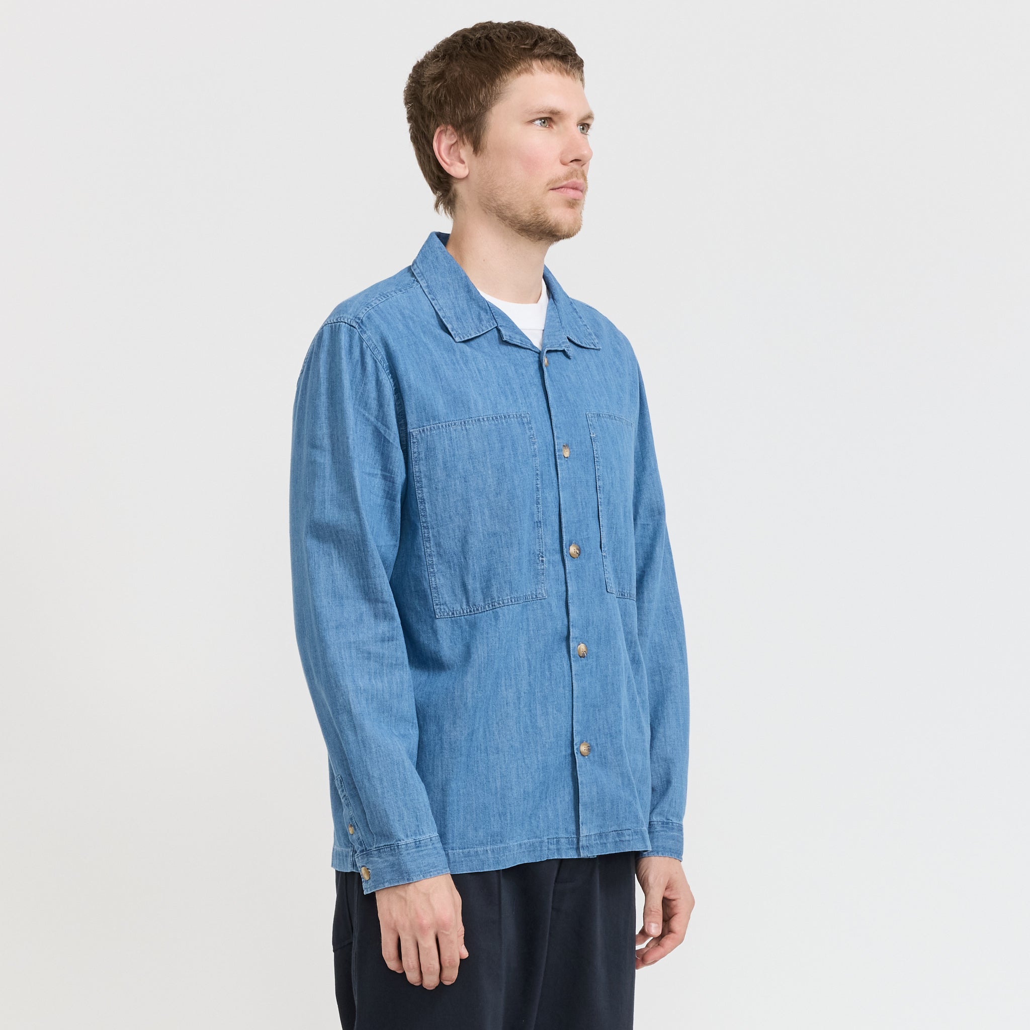 Kestin | Durno Overshirt Washed Denim | Maplestore