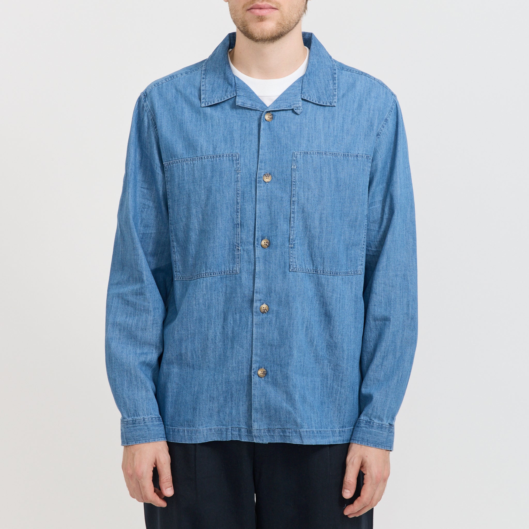 Kestin | Durno Overshirt Washed Denim | Maplestore