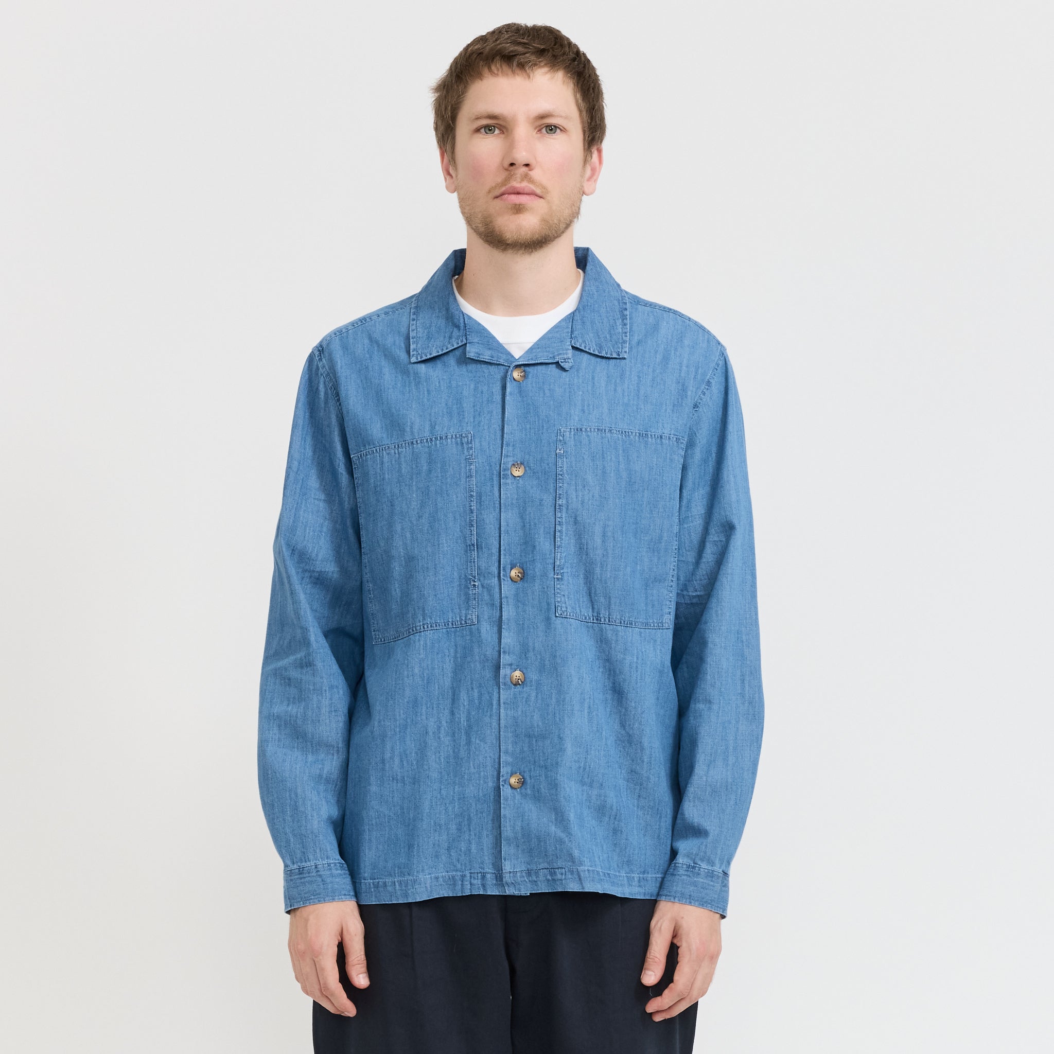 Kestin | Durno Overshirt Washed Denim | Maplestore