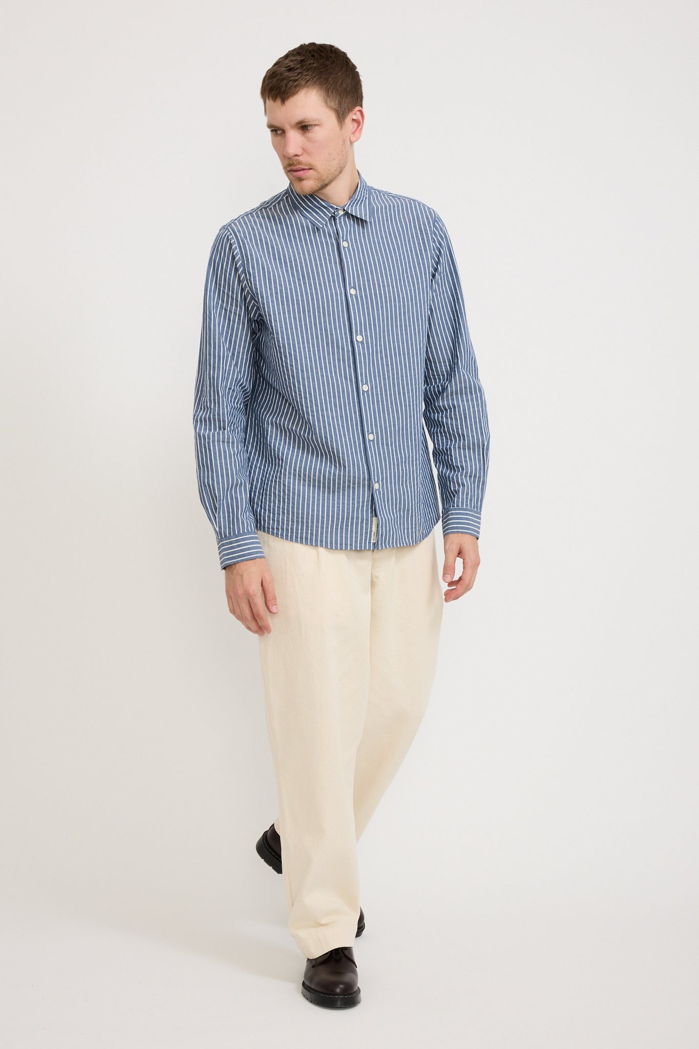 Dirleton Shirt Blue/White Stripe