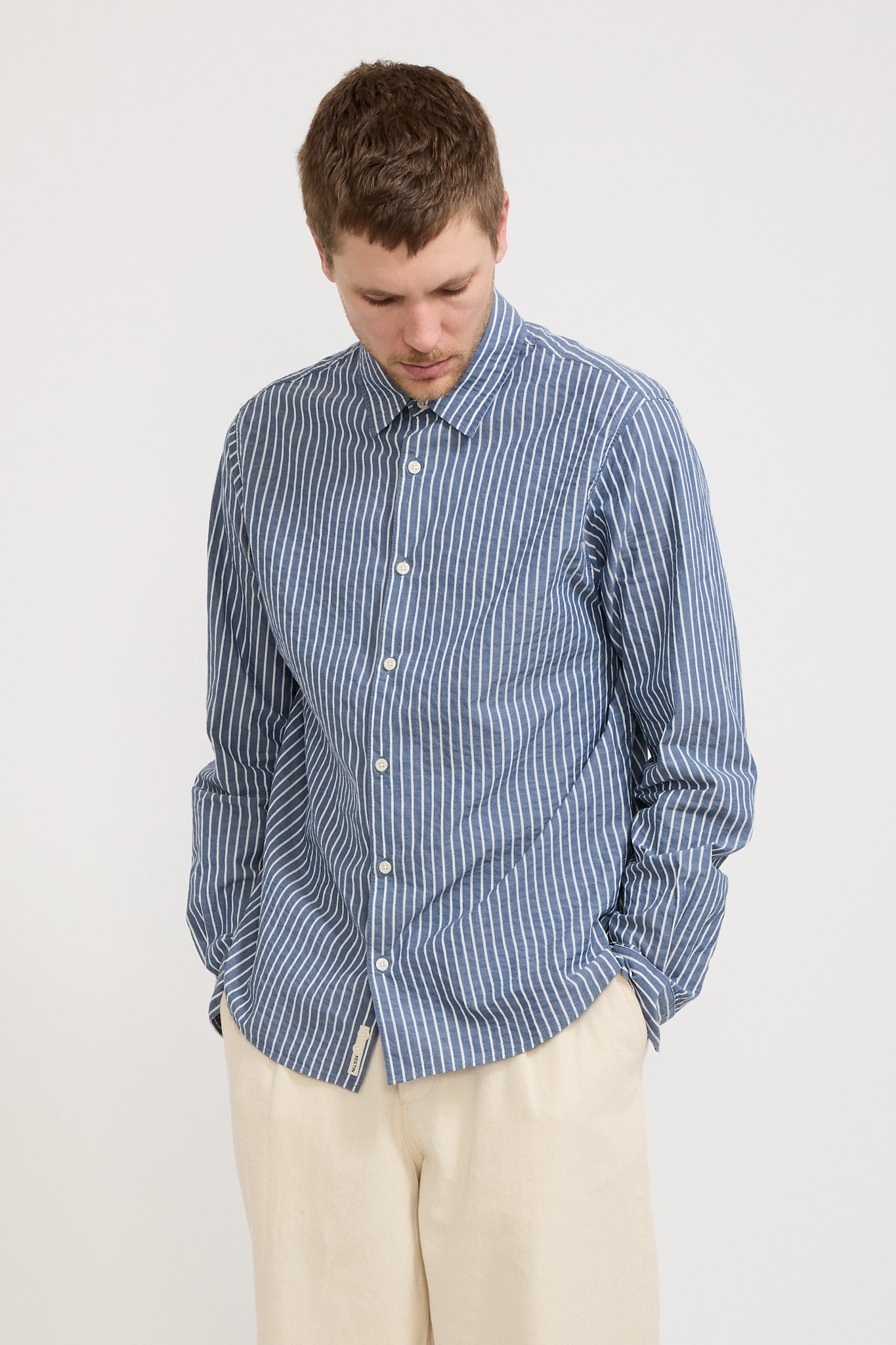 Dirleton Shirt Blue/White Stripe