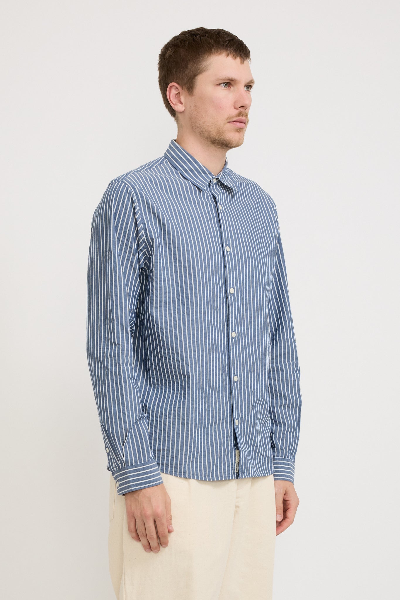 Dirleton Shirt Blue/White Stripe