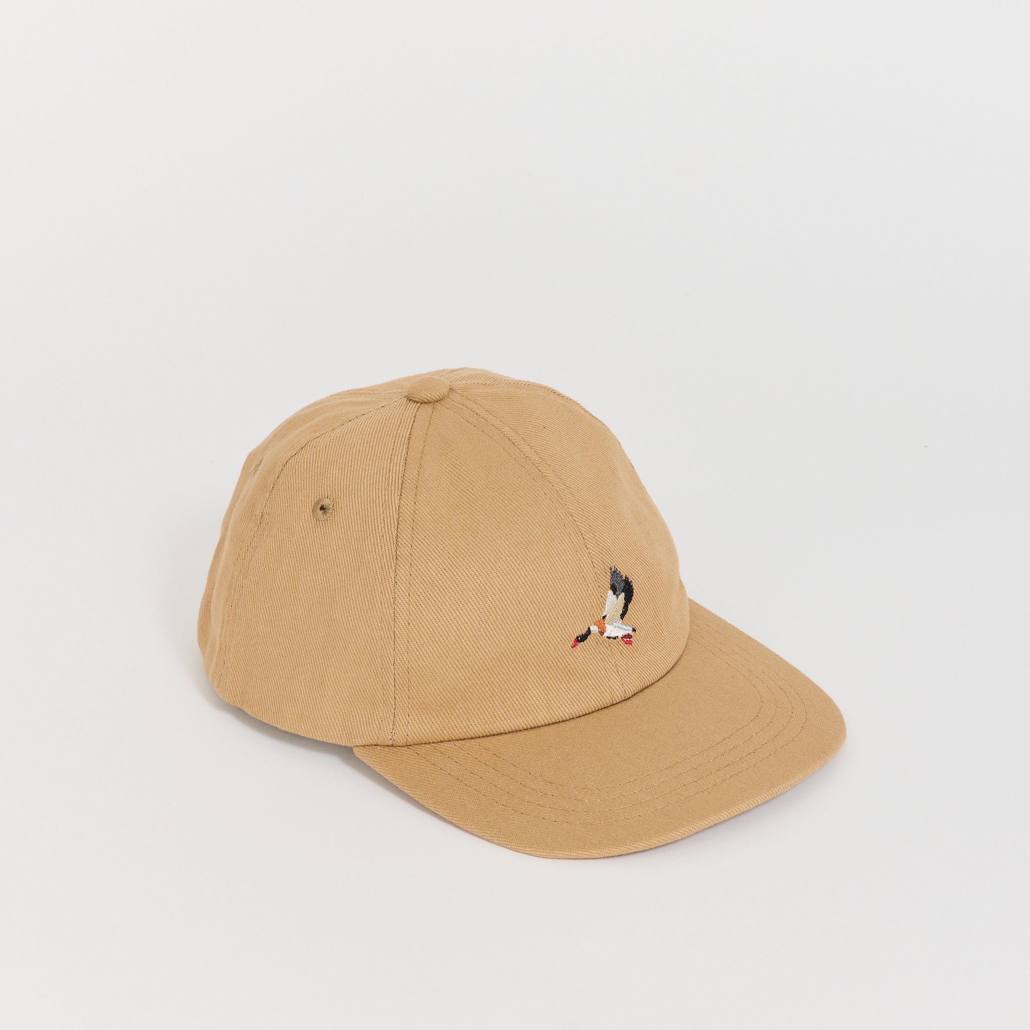 Twill Cap Duck Embroidery Tan
