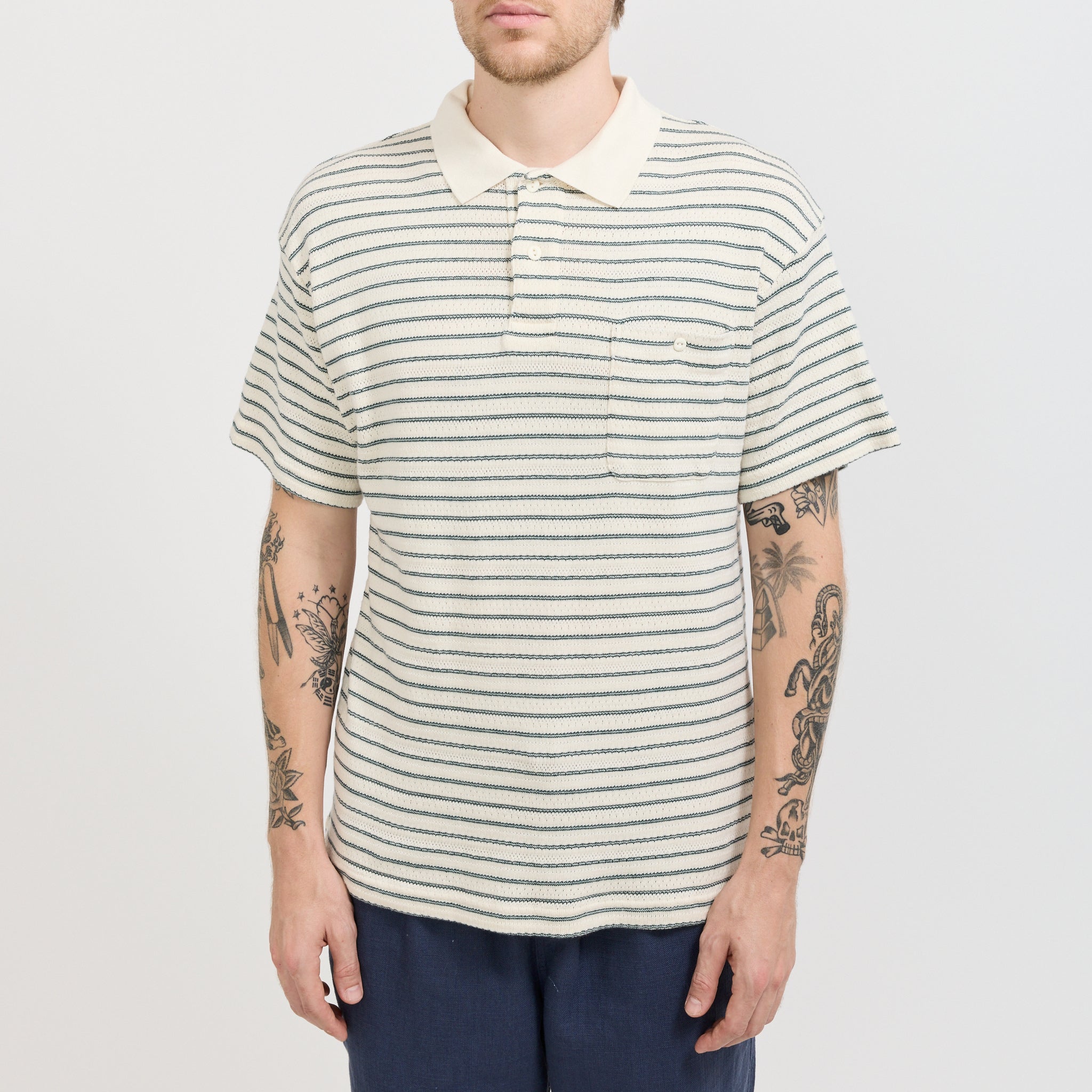 Kestin | Dunn Polo Ecru/Green | Maplestore