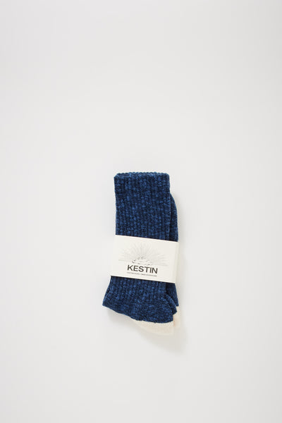 Kestin | Elgin Cotton Sock in Indigo Marl / Ecru | Maplestore