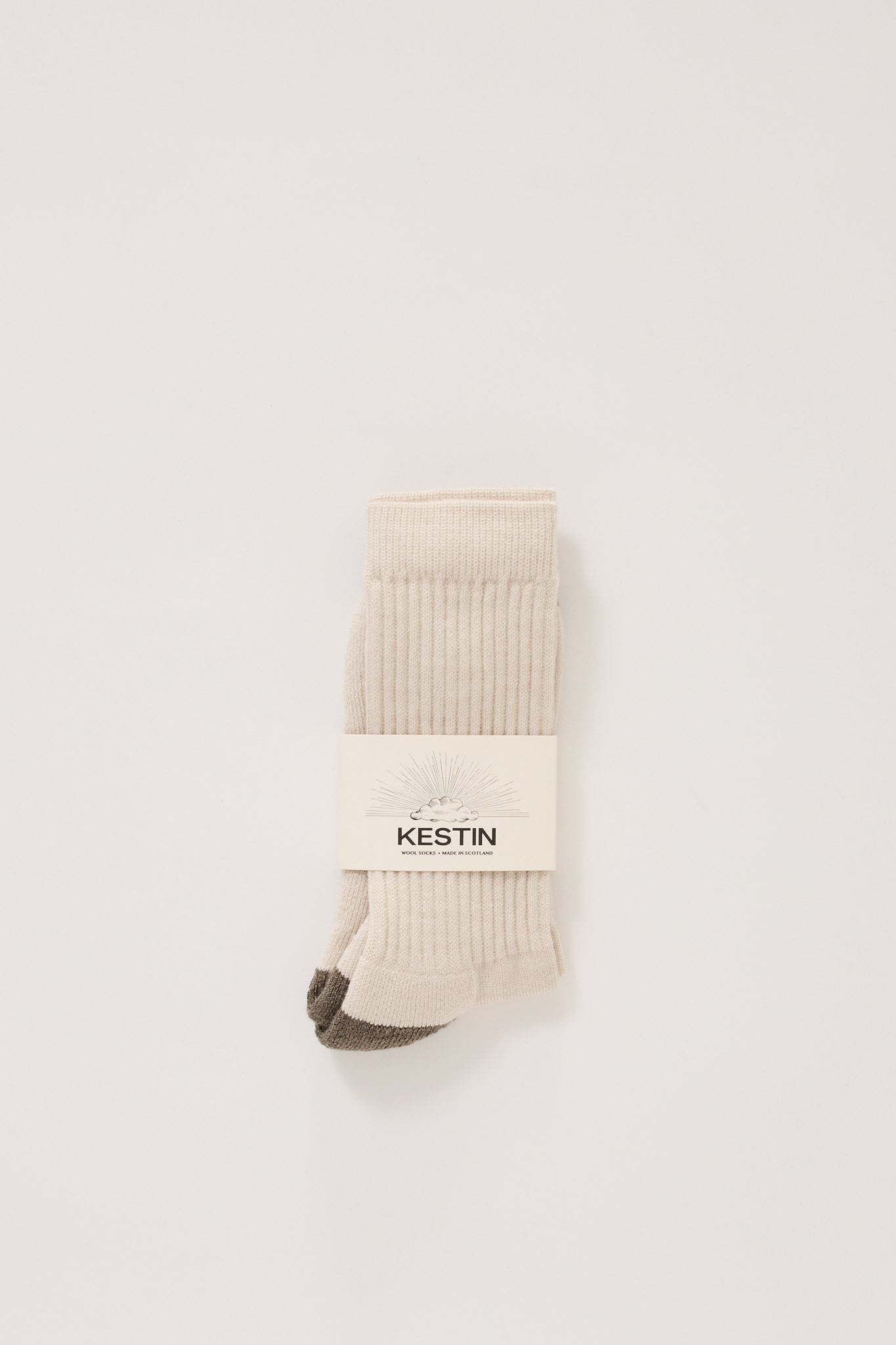 Kestin | Elgin Wool Sock Ecru/Ember Brown | Maplestore