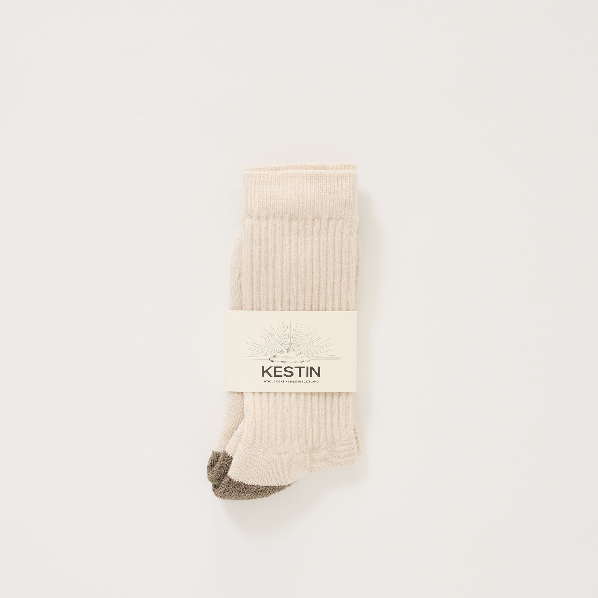 Elgin Wool Sock Ecru/Ember Brown