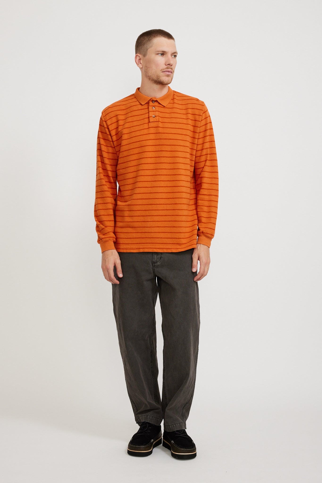 Kestin | Loch Bay Polo Tangerine Stripe | Maplestore