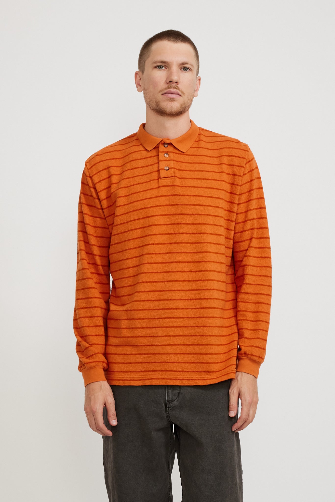 Kestin | Loch Bay Polo Tangerine Stripe | Maplestore