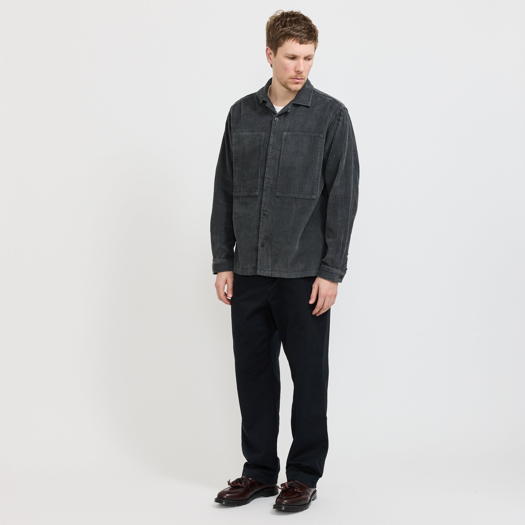 Kestin | Durno Overshirt Corduroy Charcoal | Maplestore