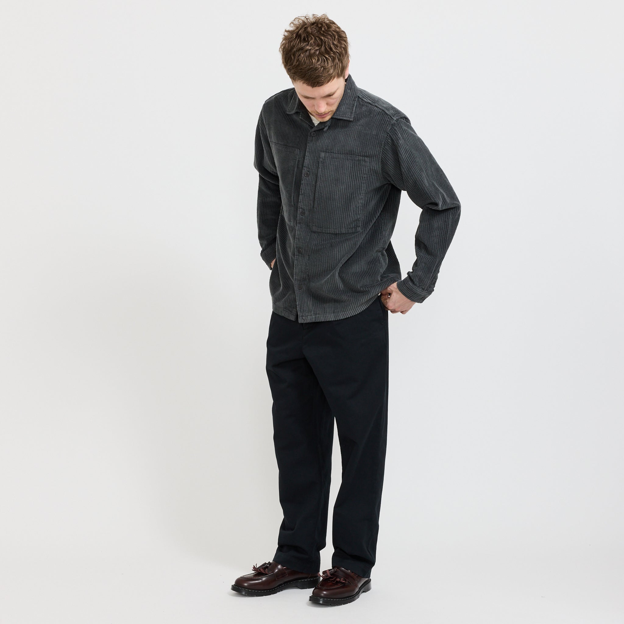 Kestin | Durno Overshirt Corduroy Charcoal | Maplestore
