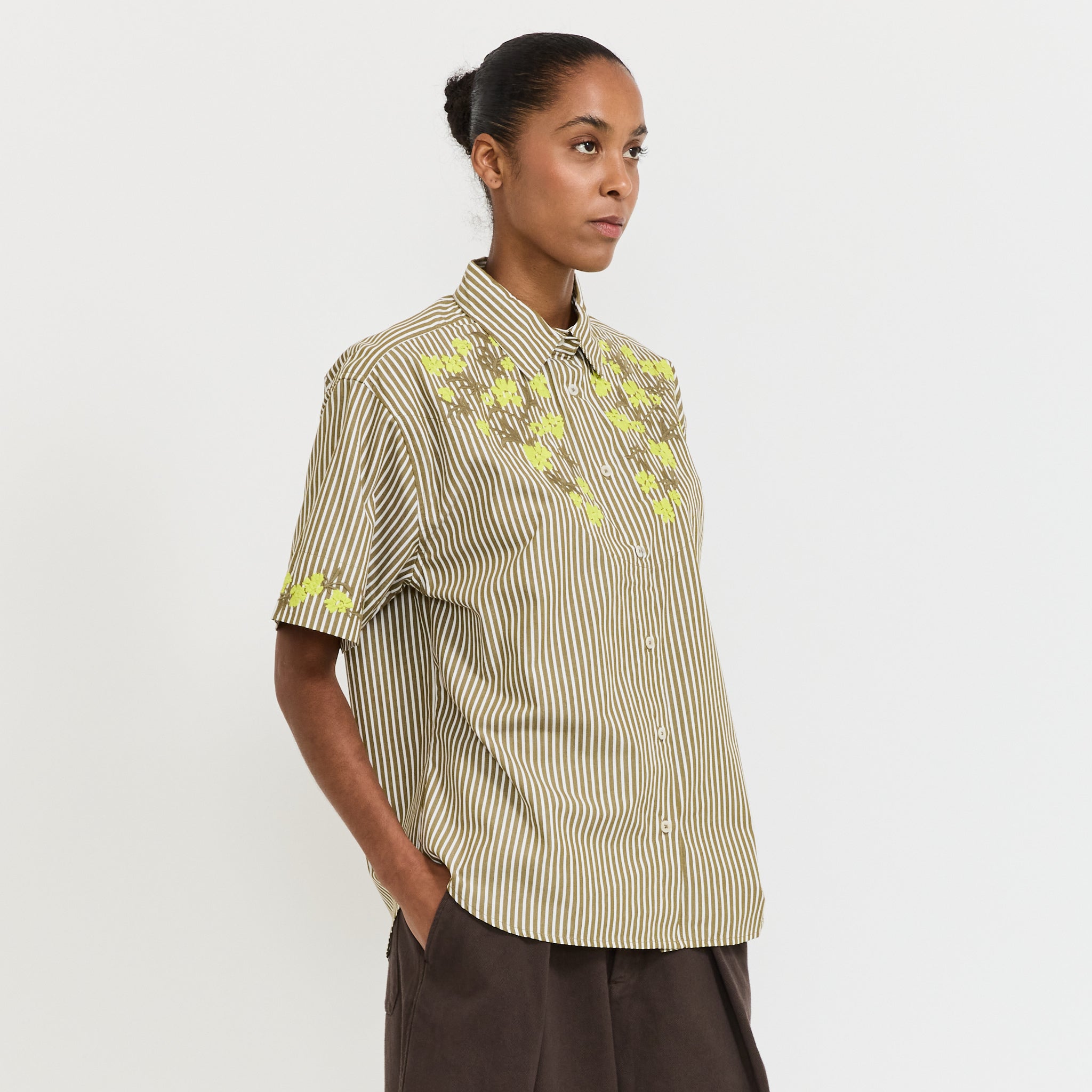Wildflower Shirt Treetop Stripe