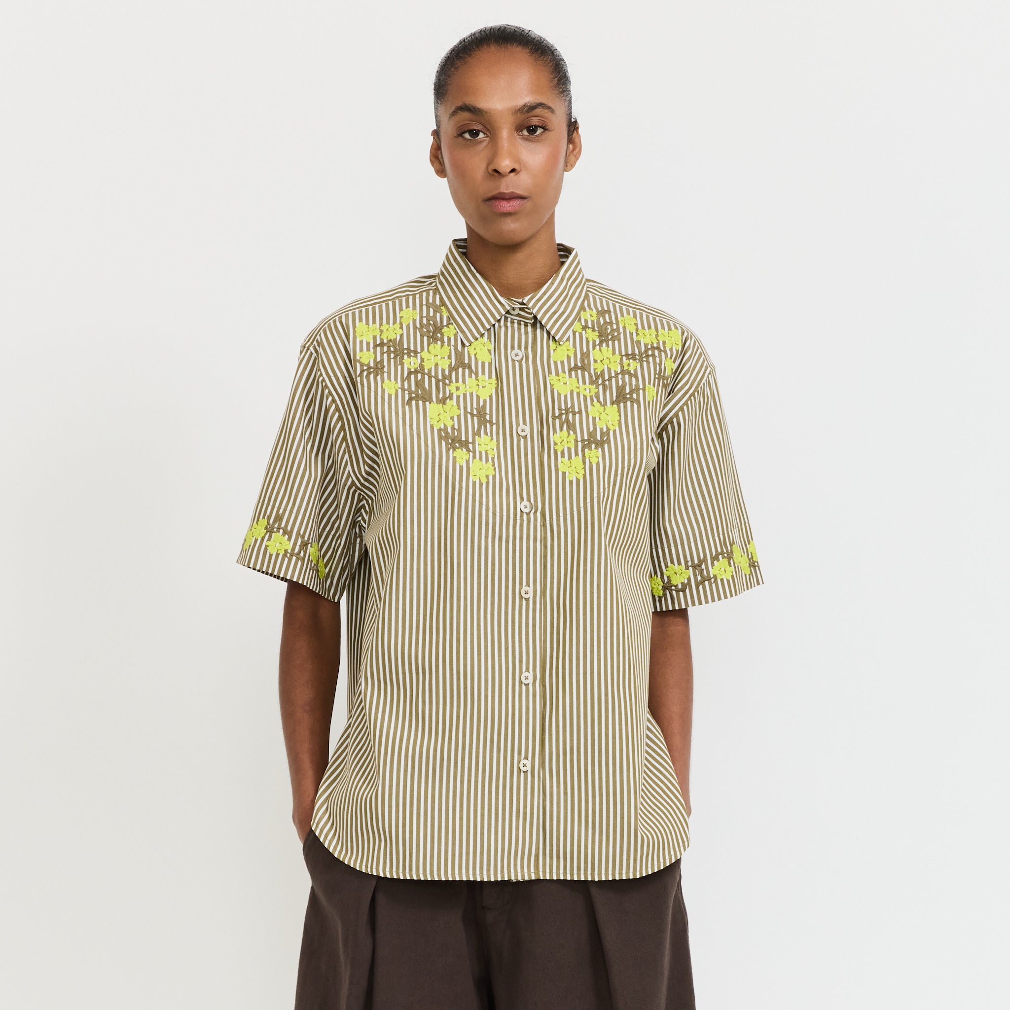 Wildflower Shirt Treetop Stripe