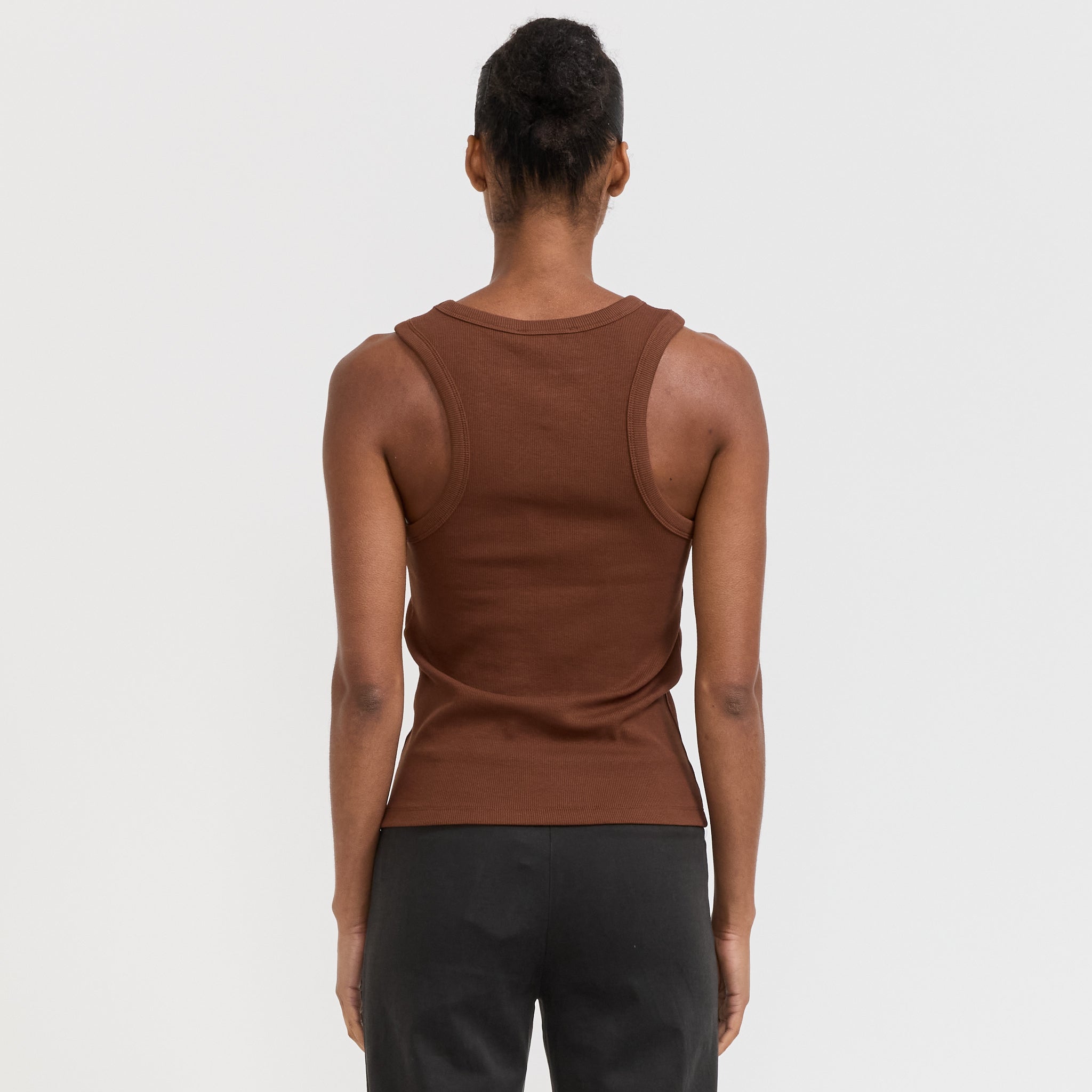 Laagam | Embroidered Logo Tank Top Brown | Maplestore