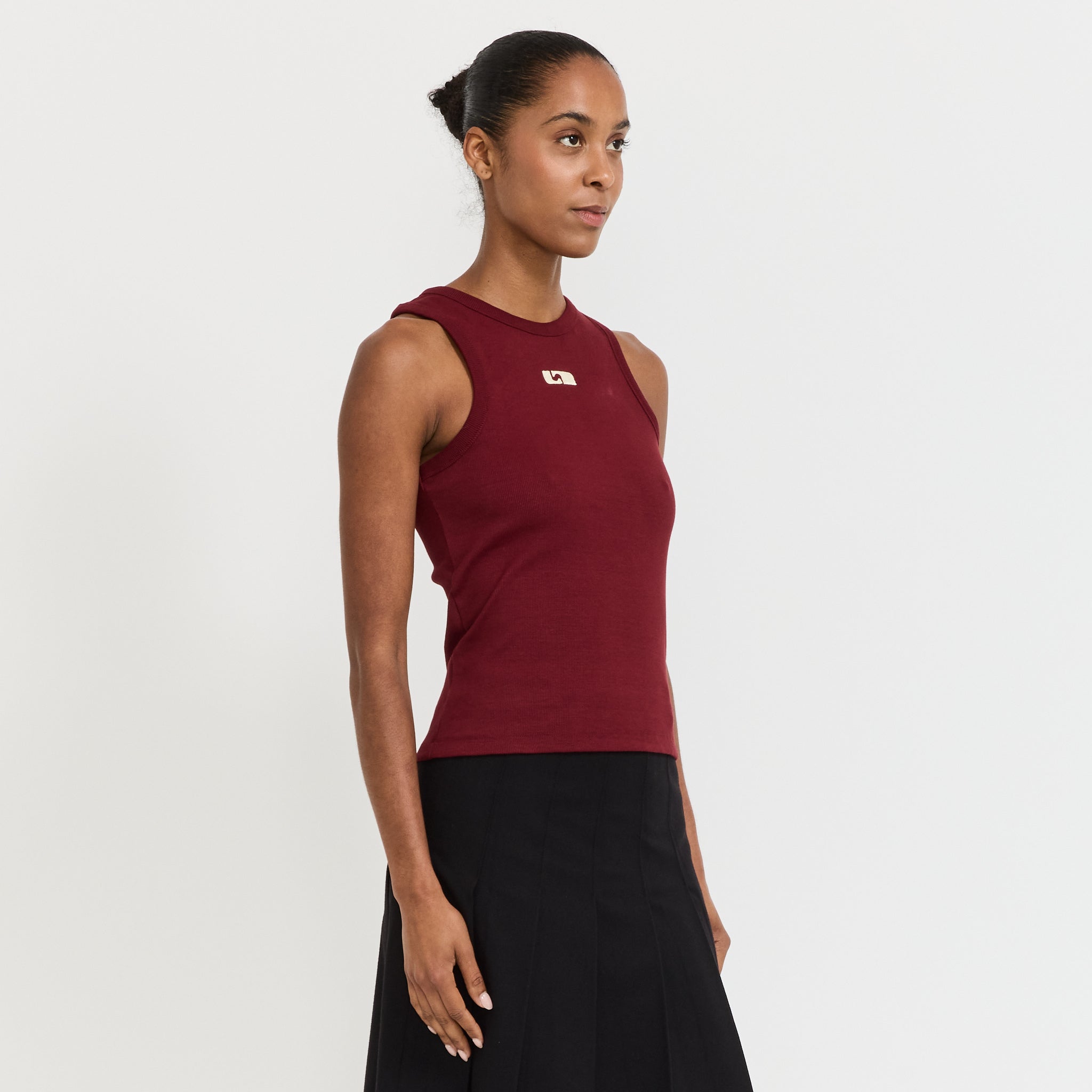 Embroidered Logo Tank Top Burgundy