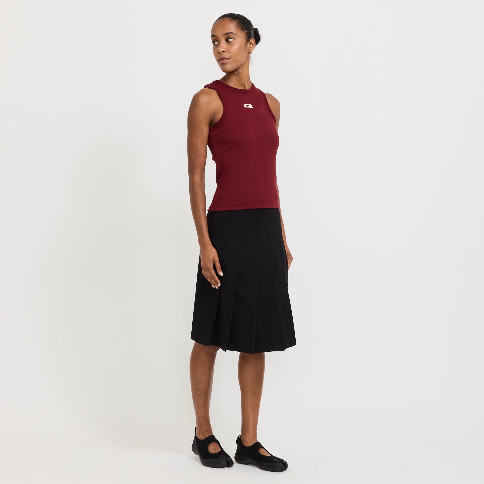 Embroidered Logo Tank Top Burgundy