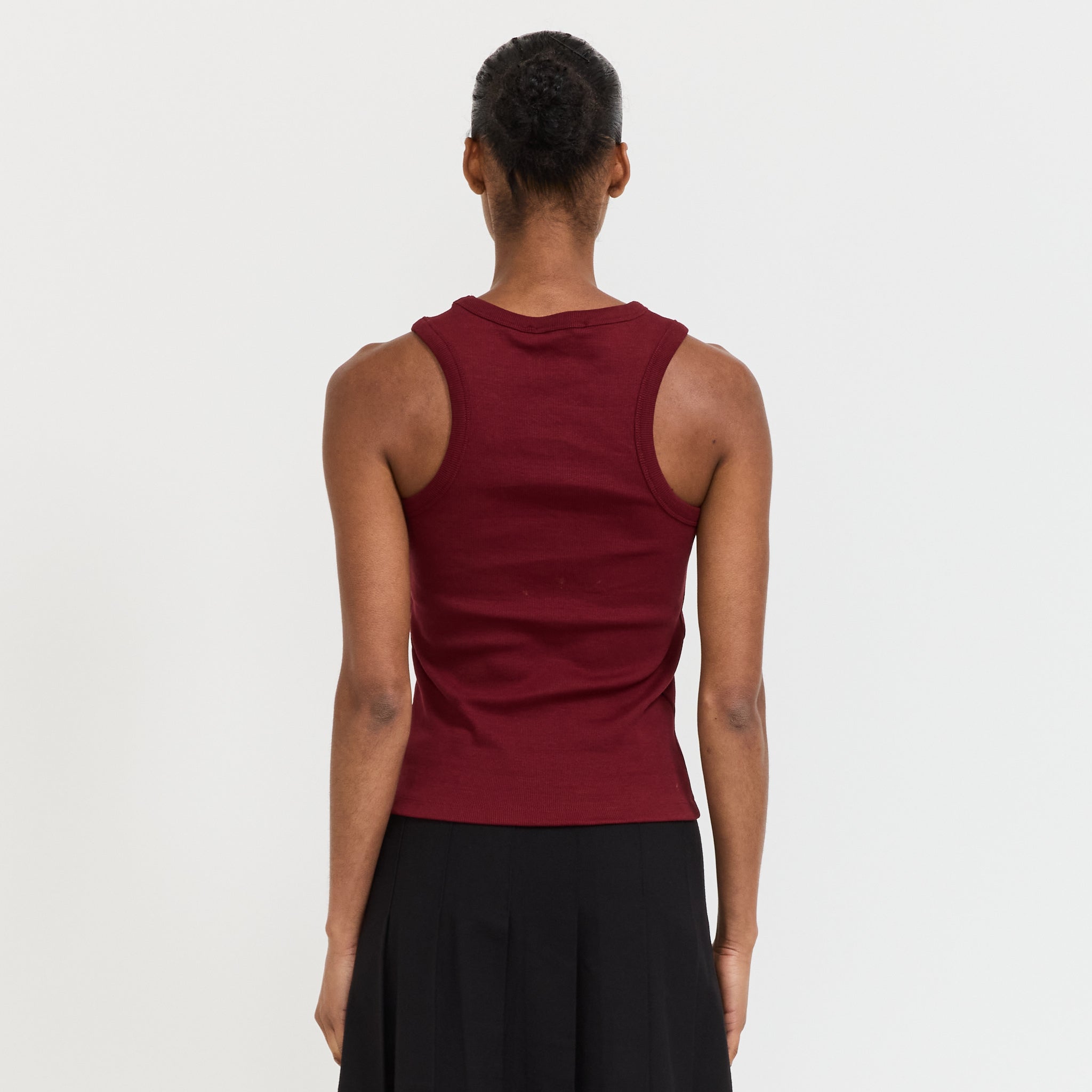 Embroidered Logo Tank Top Burgundy