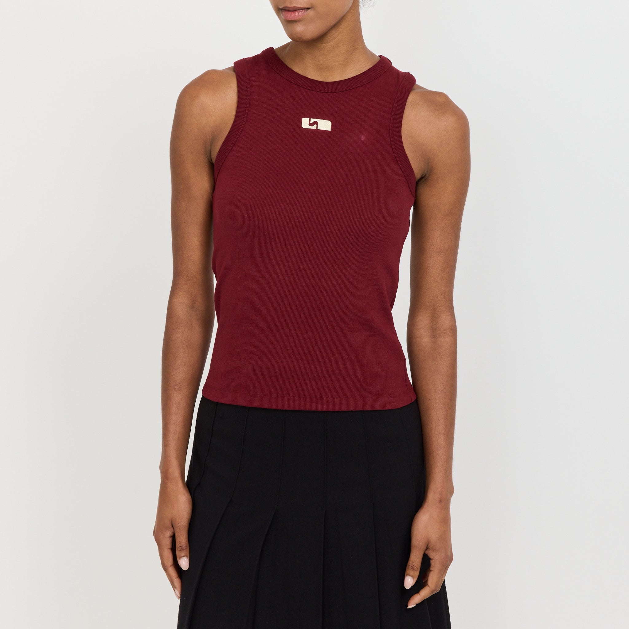 Embroidered Logo Tank Top Burgundy