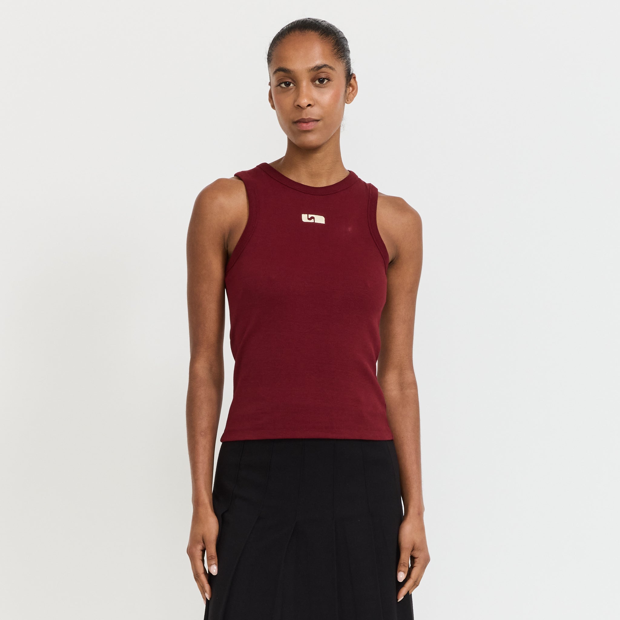 Embroidered Logo Tank Top Burgundy