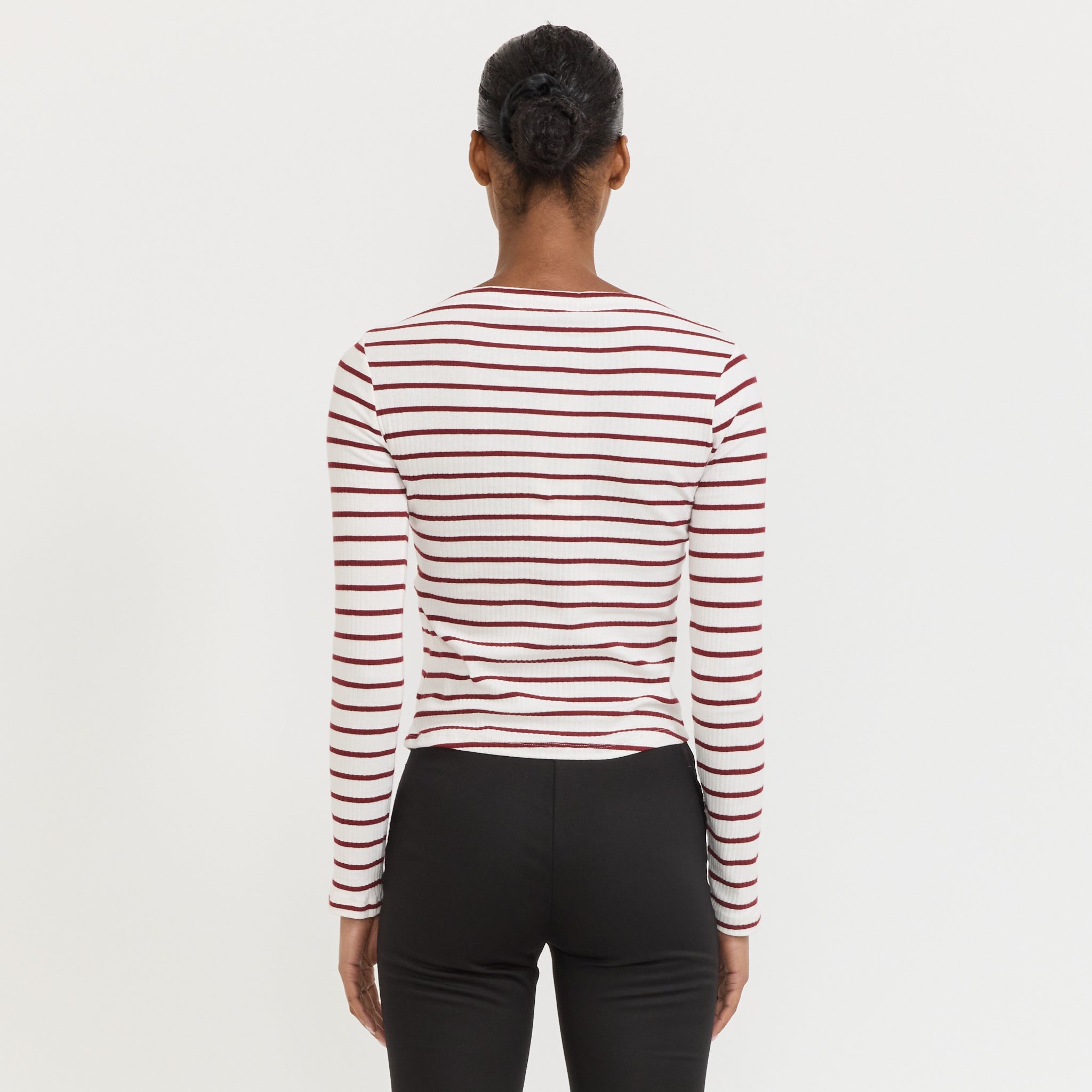 Emory Striped Long Sleeve T-Shirt Red