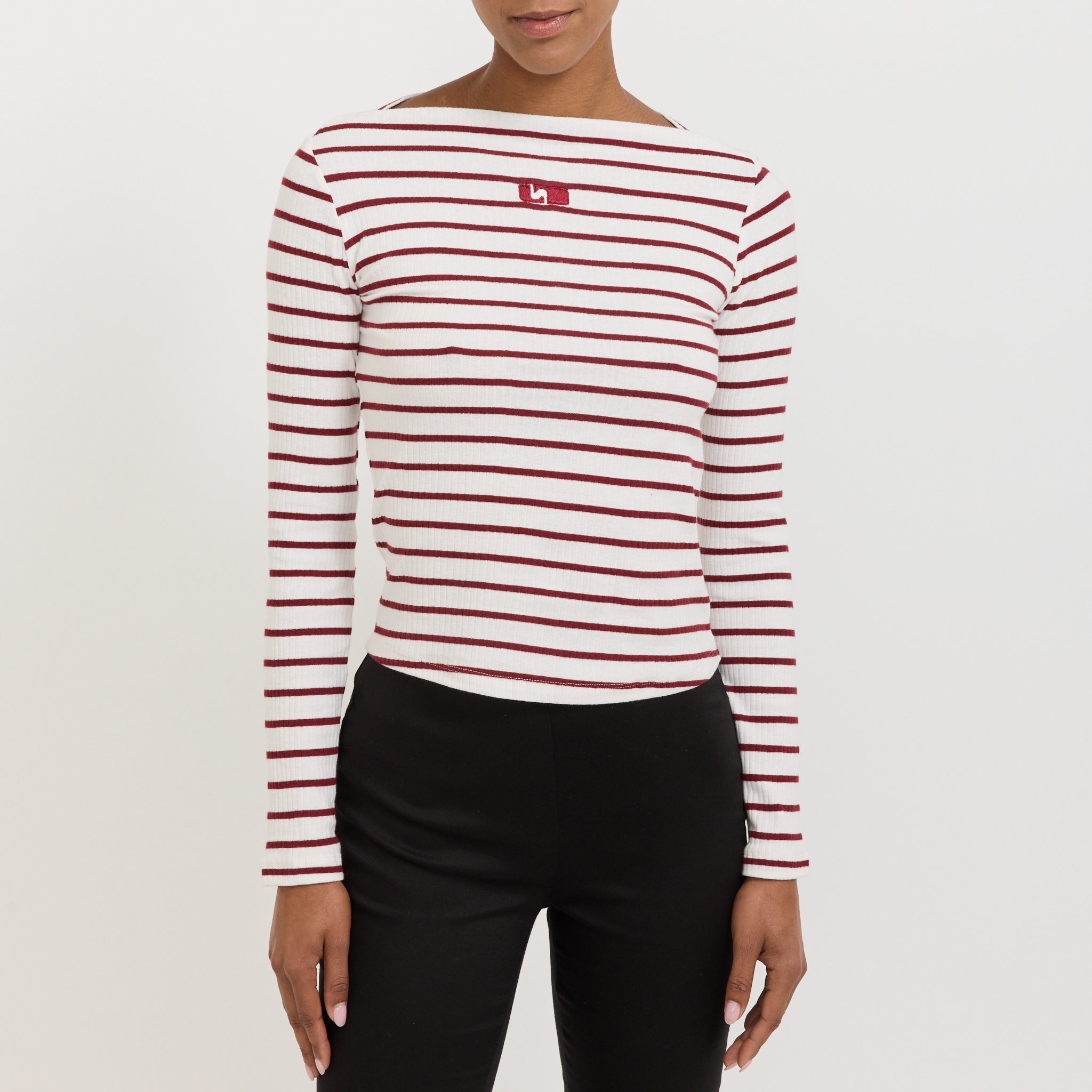 Emory Striped Long Sleeve T-Shirt Red