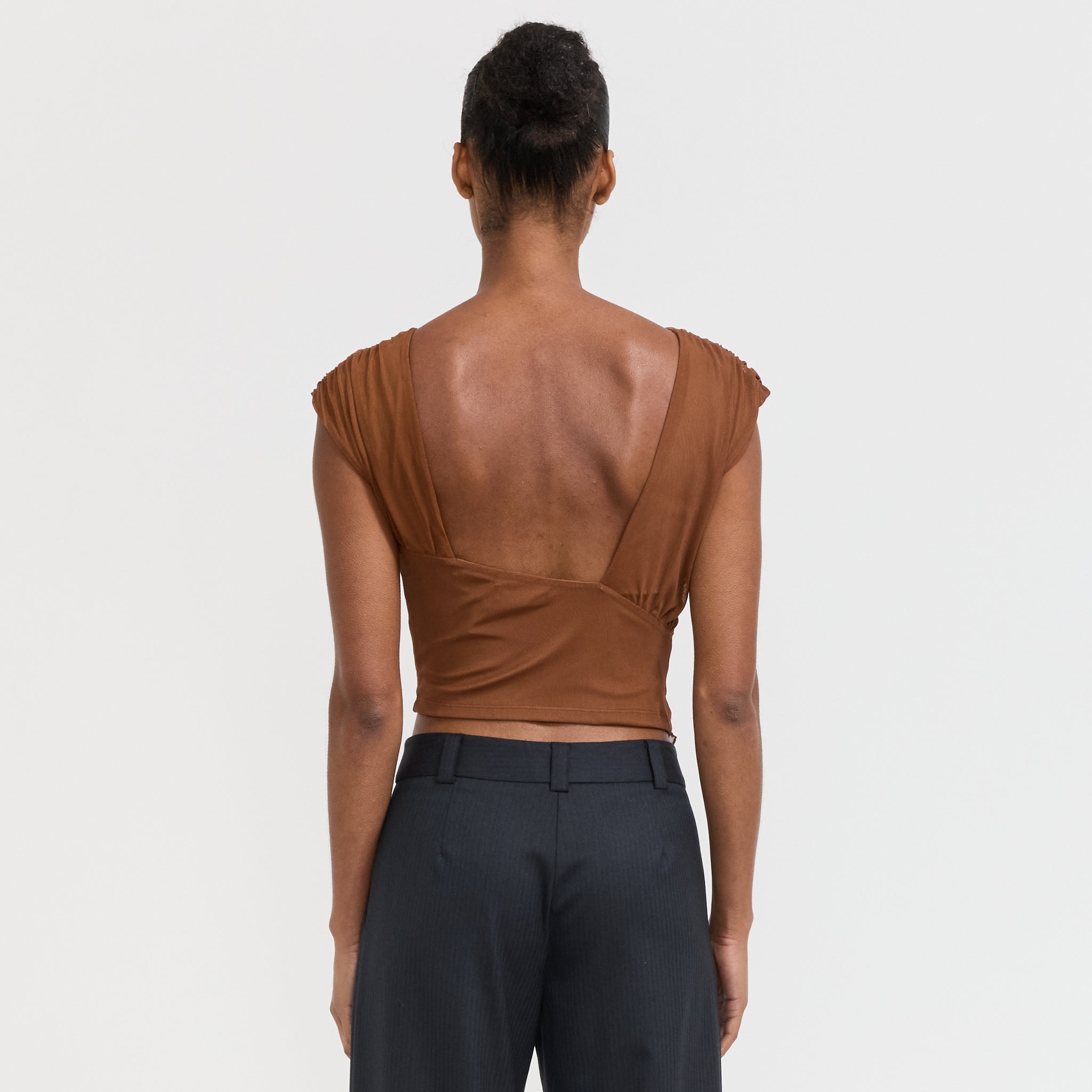 Laagam | Gemini Draped Top Brown | Maplestore