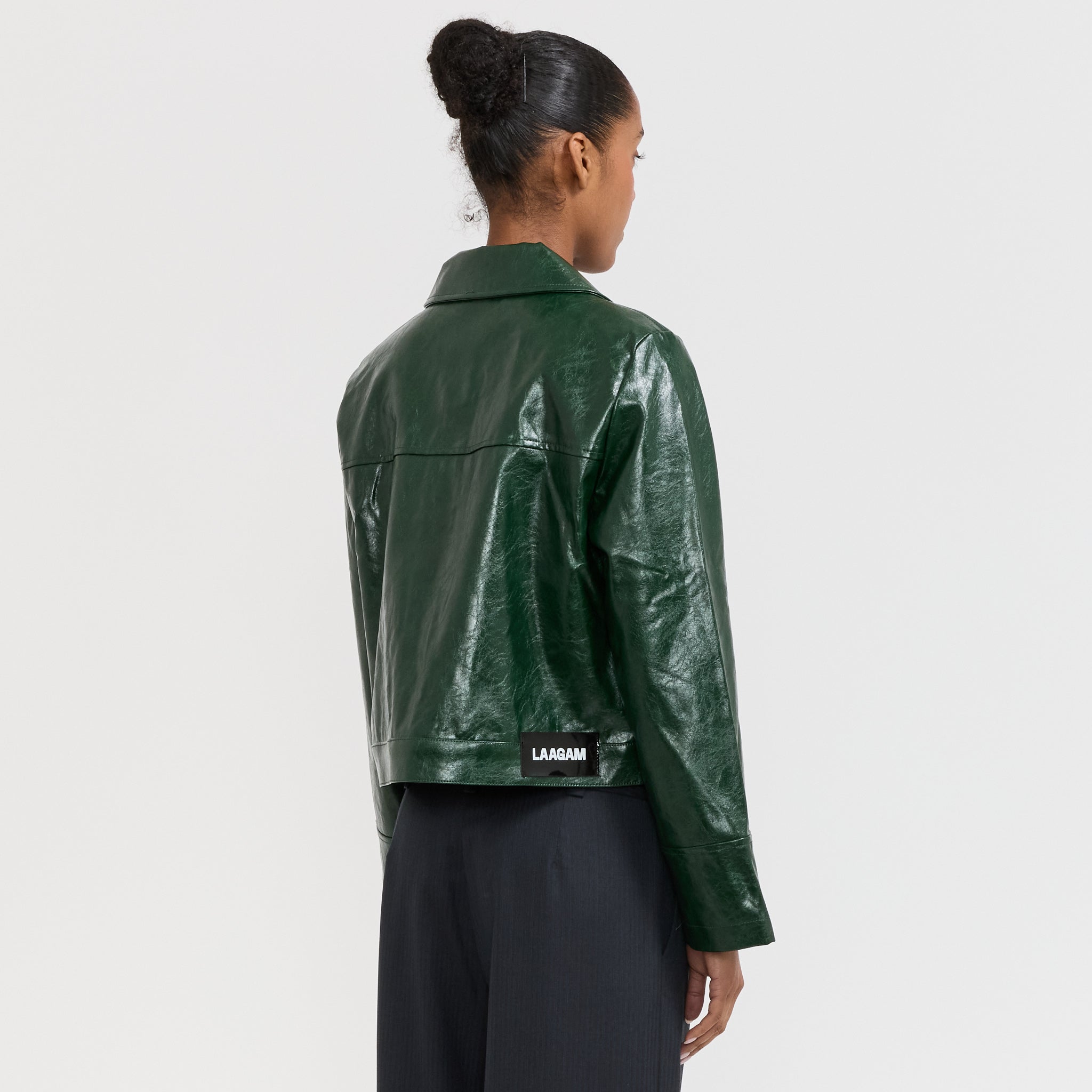Laagam | Lena Faux Leather Jacket Green | Maplestore