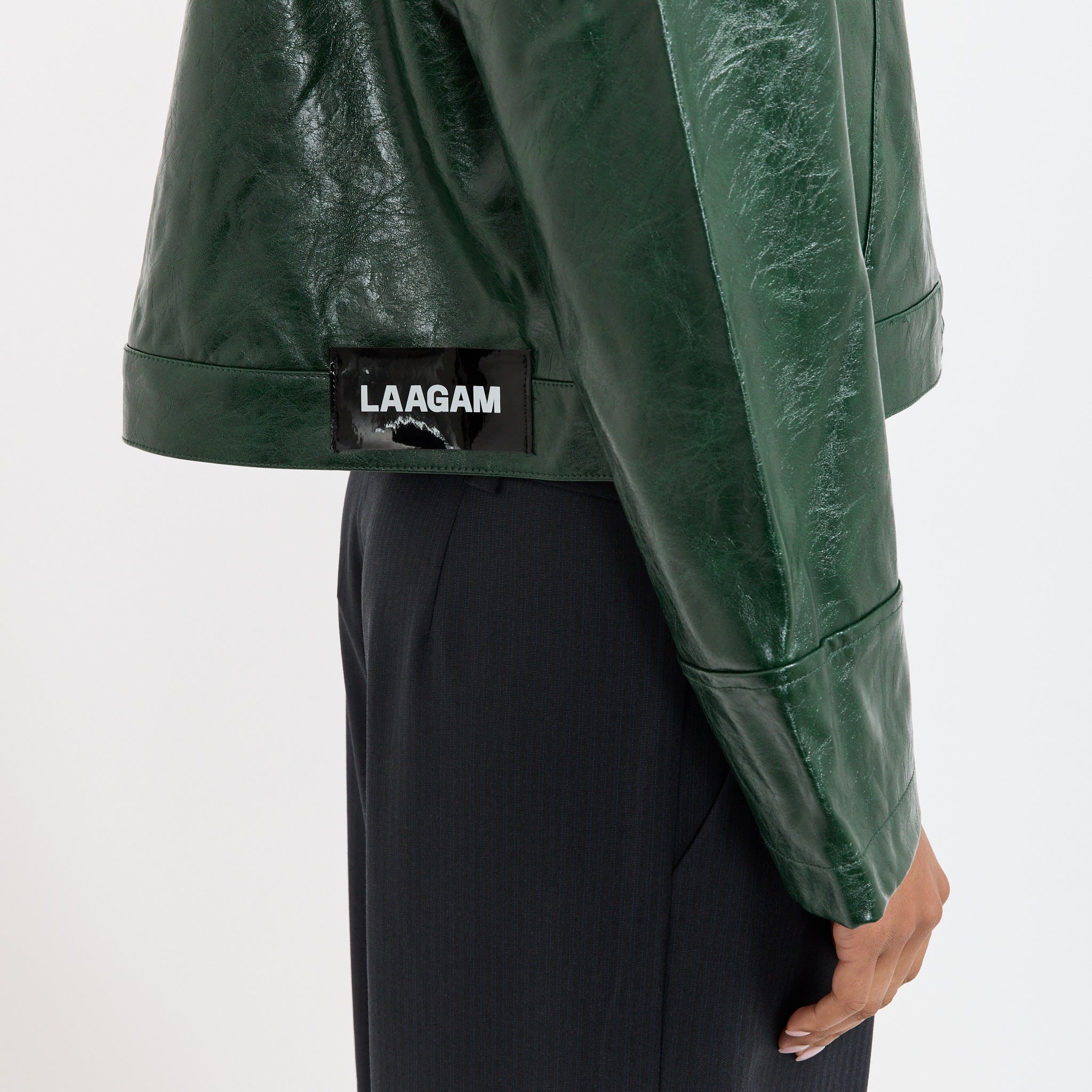 Laagam | Lena Faux Leather Jacket Green | Maplestore