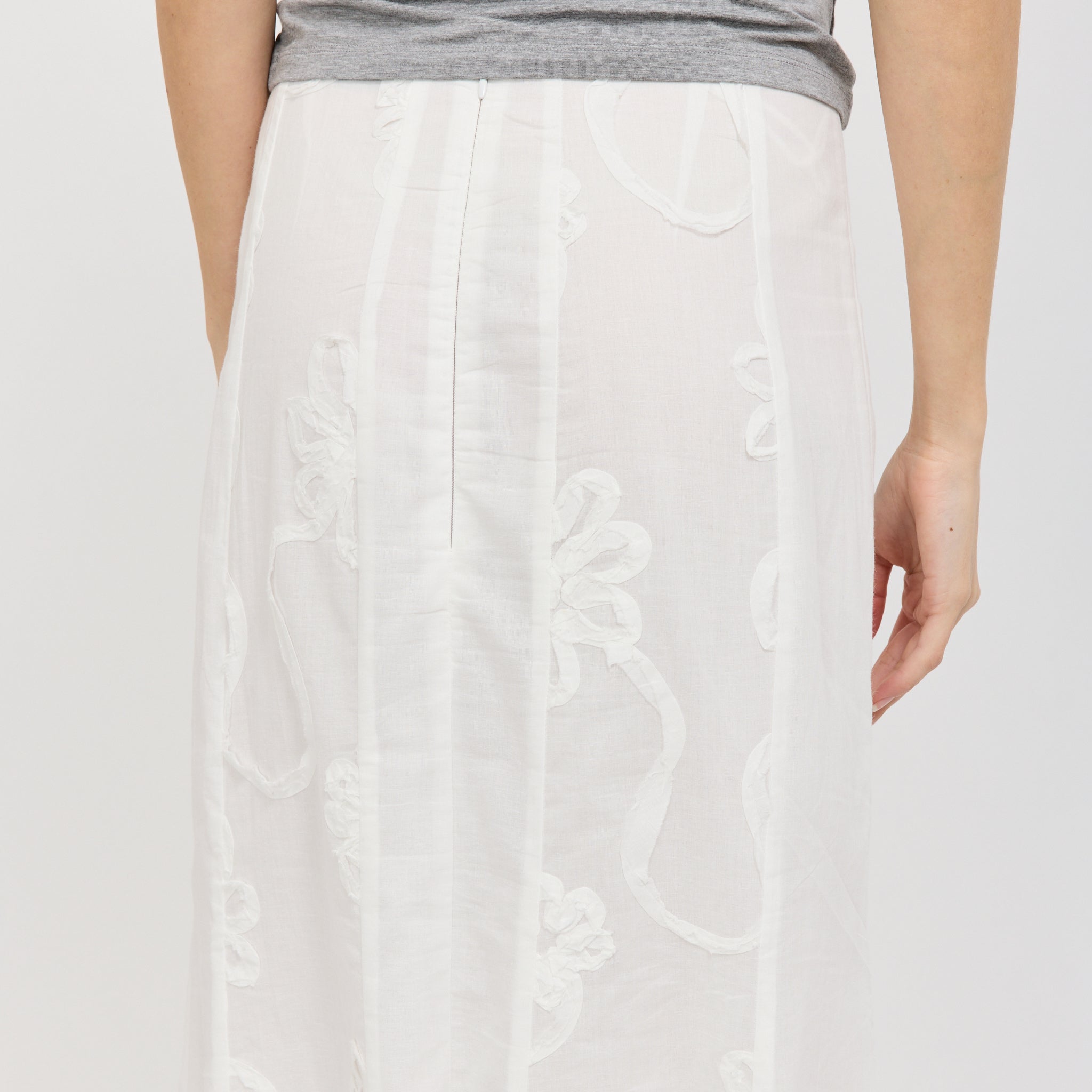 Lila White Midi Skirt