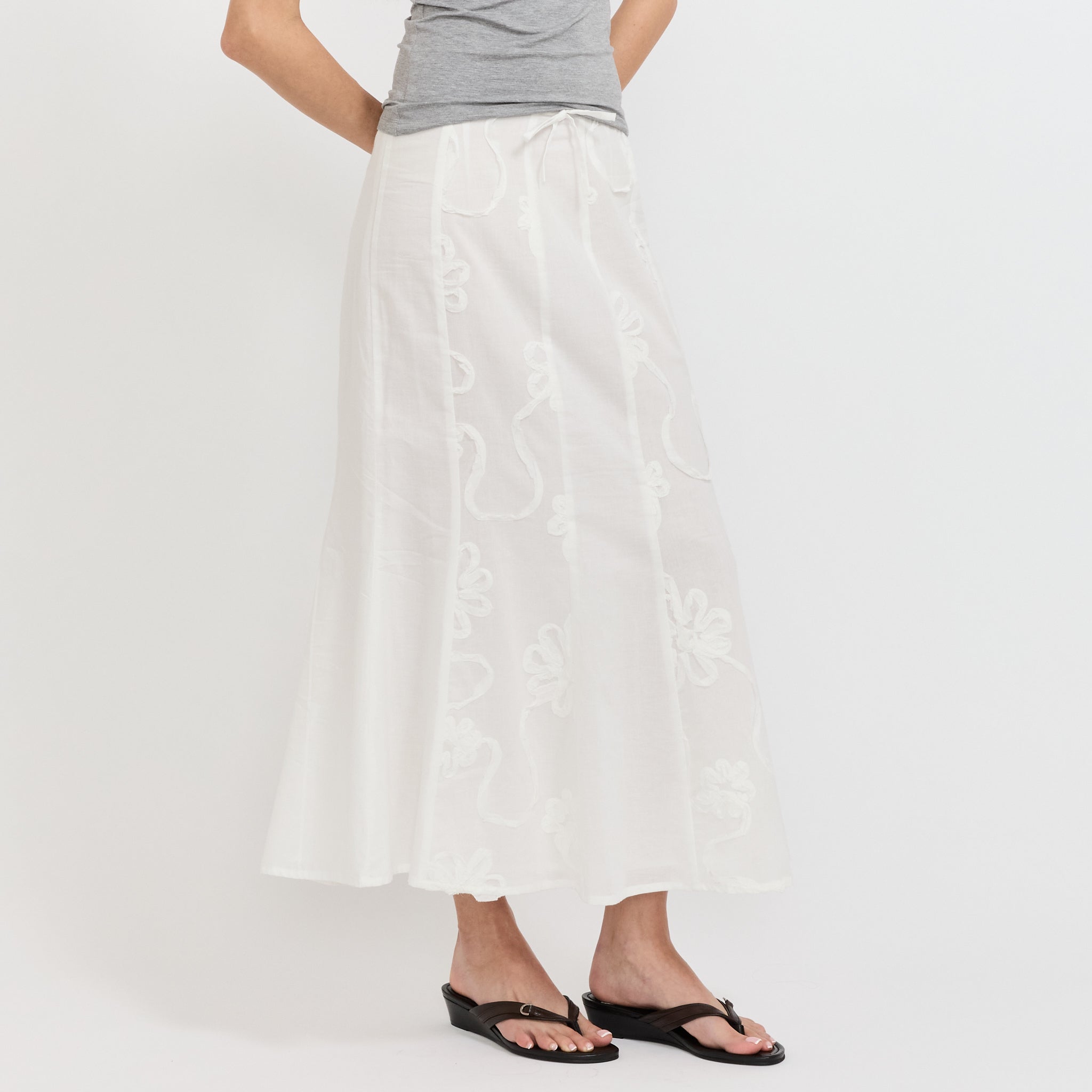 Lila White Midi Skirt