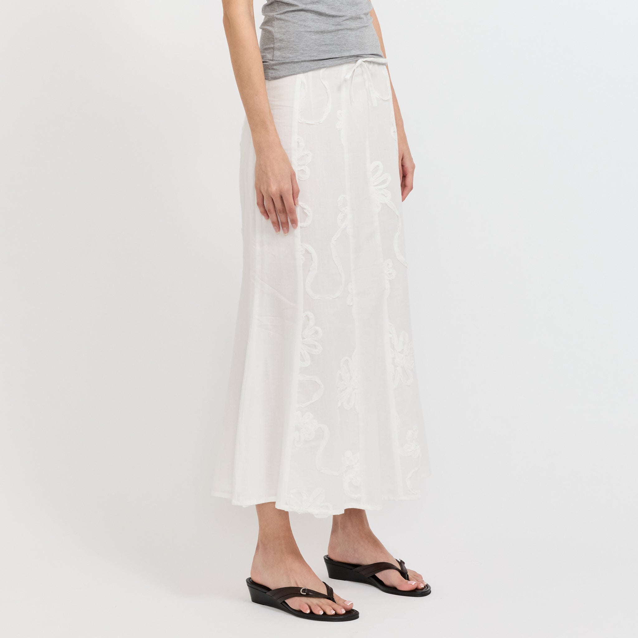 Lila White Midi Skirt