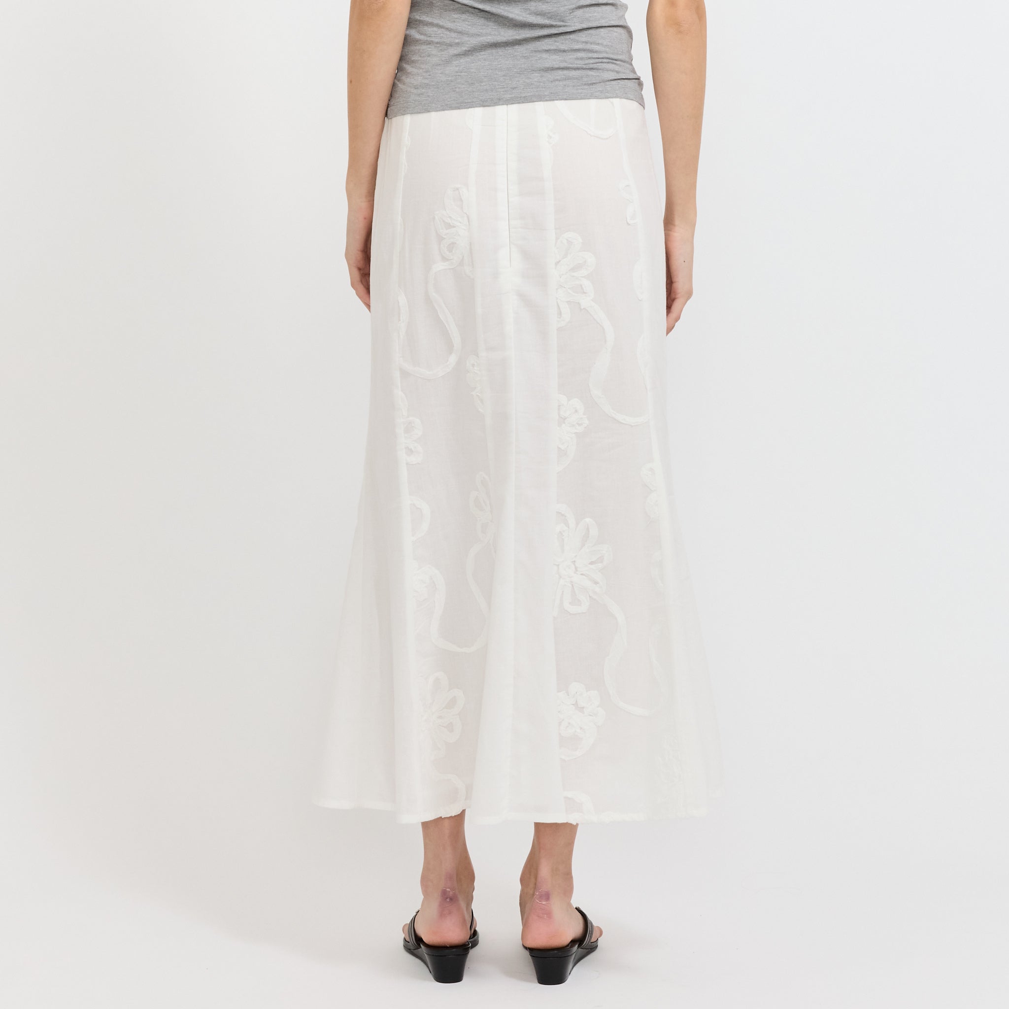 Lila White Midi Skirt