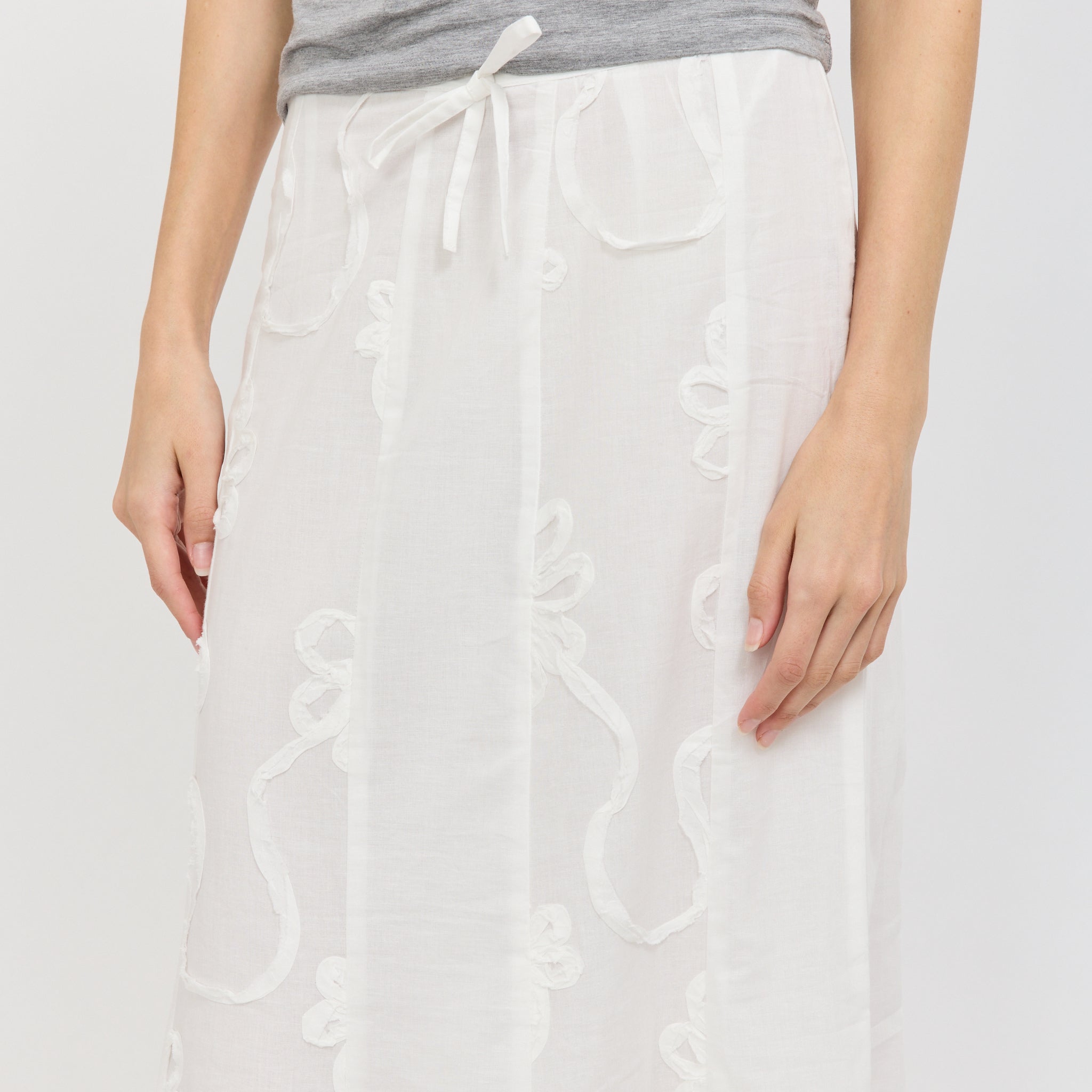 Lila White Midi Skirt