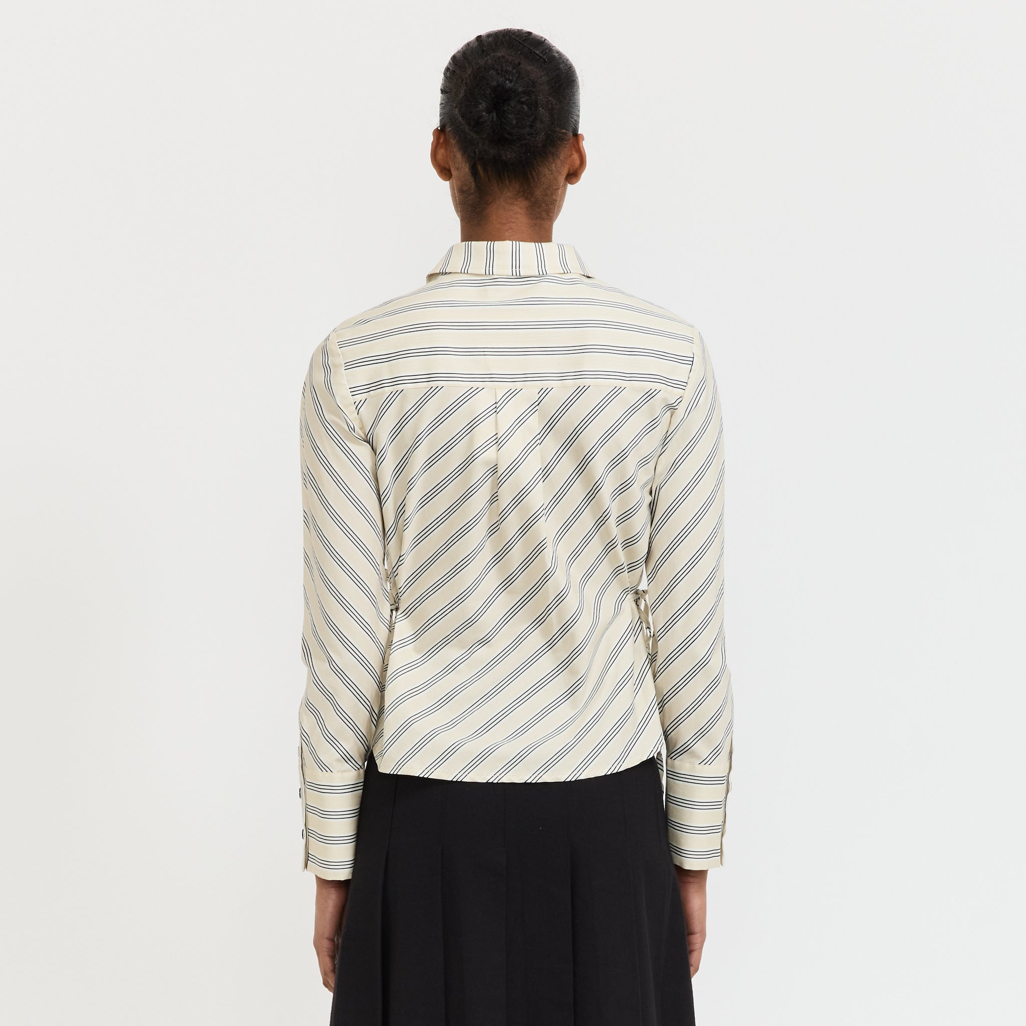 Opera Black/White Stripe Shirt Ecru