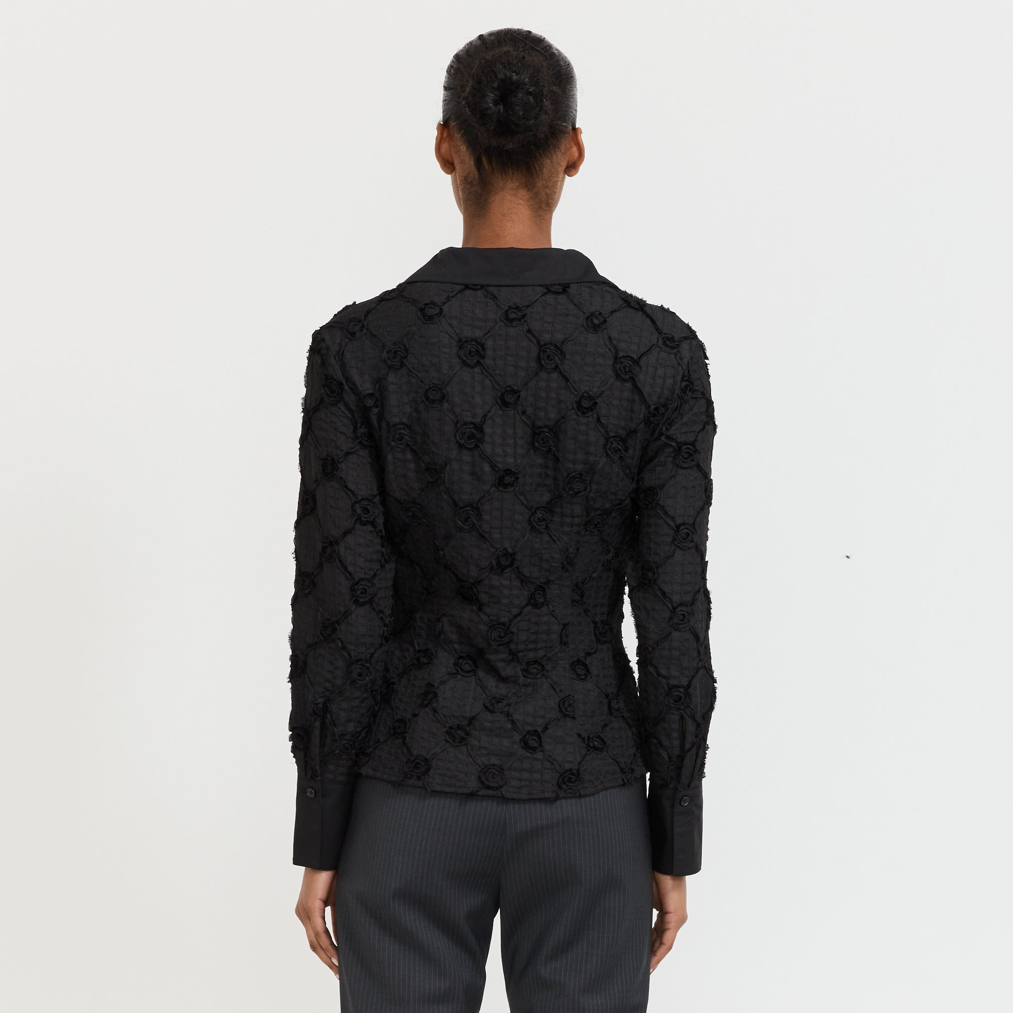 Sally Textured Shirt Black