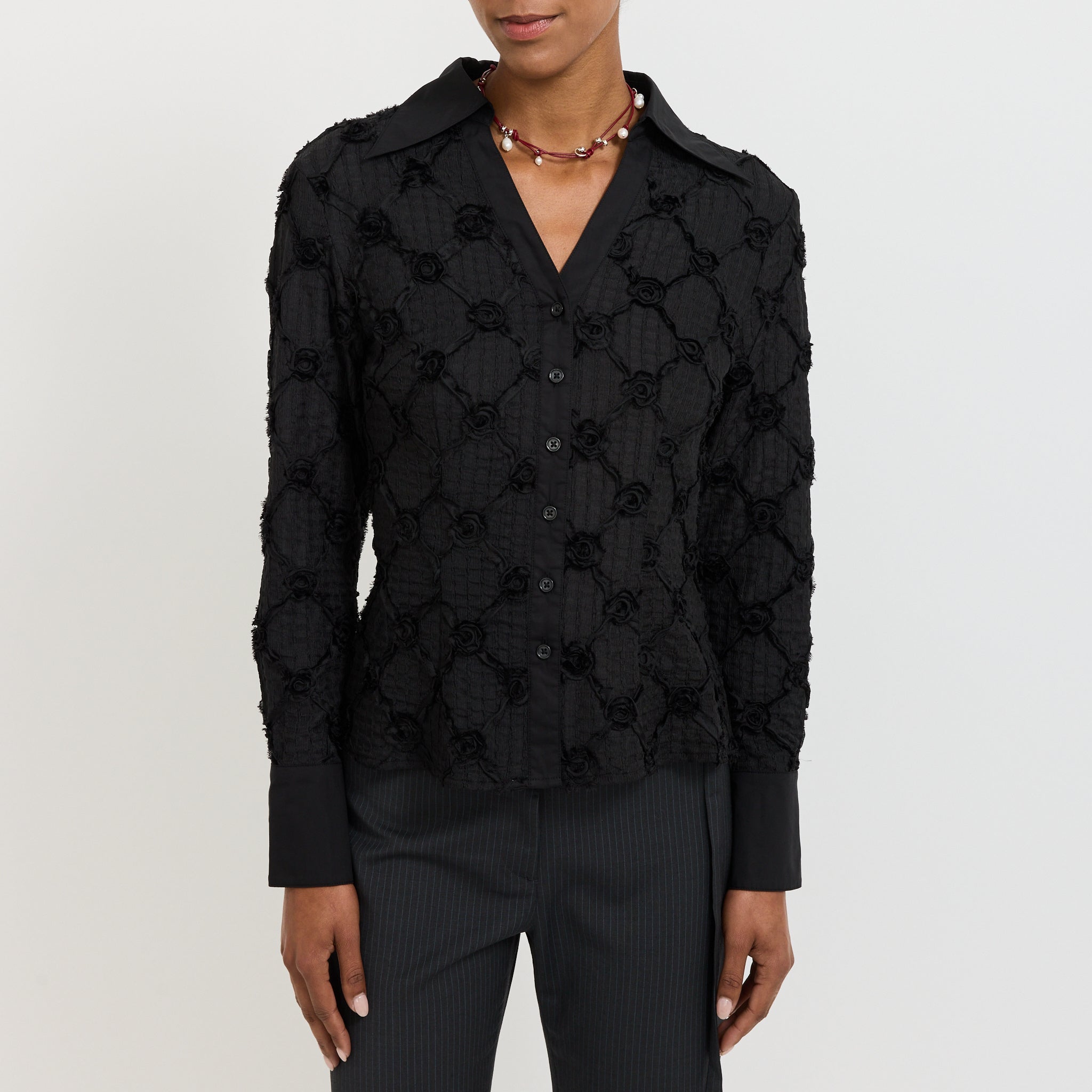 Sally Textured Shirt Black