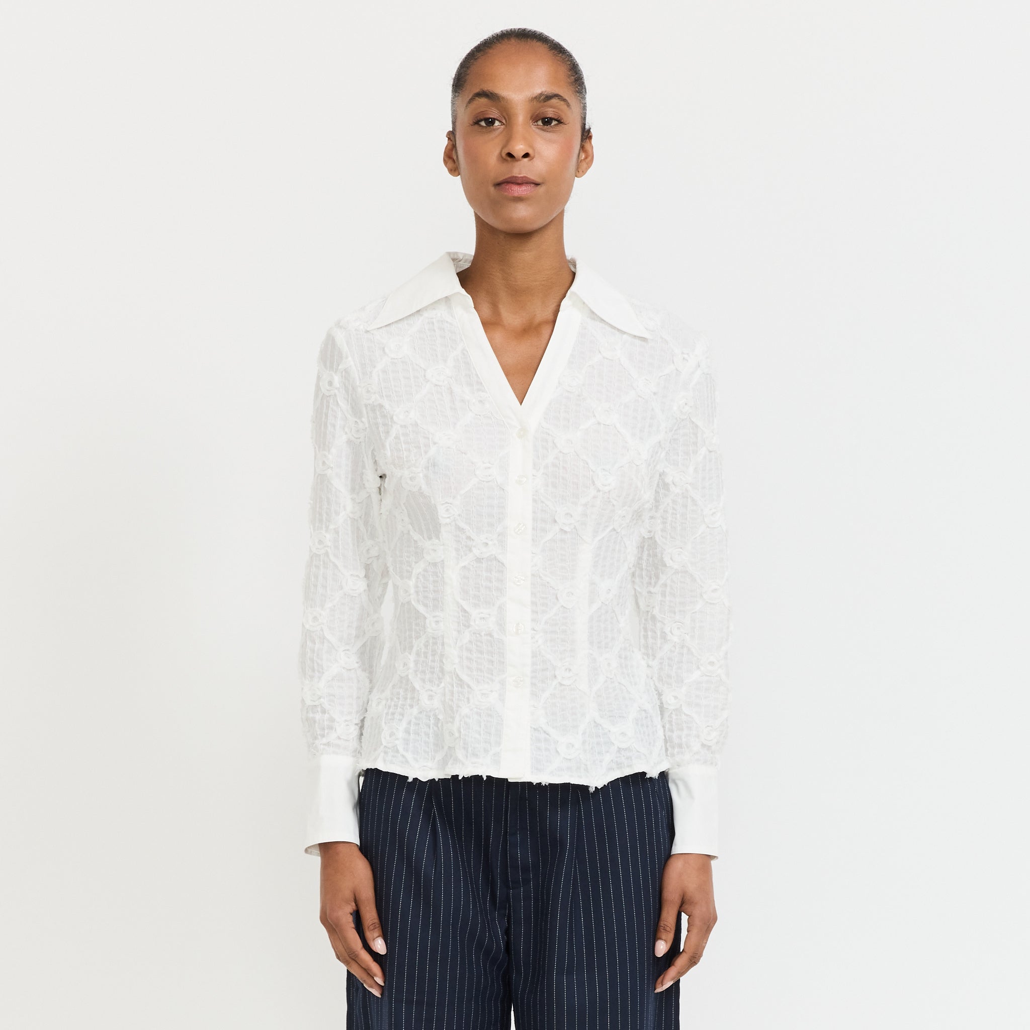 Sally Textured Shirt White
