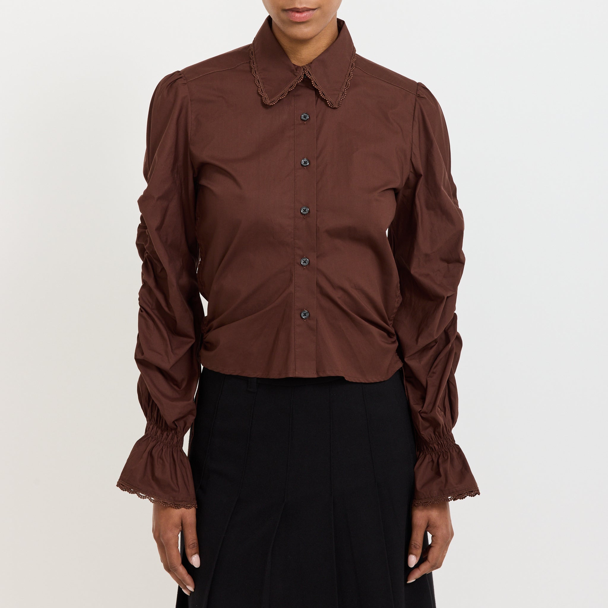 Sultana Ruched Shirt Brown