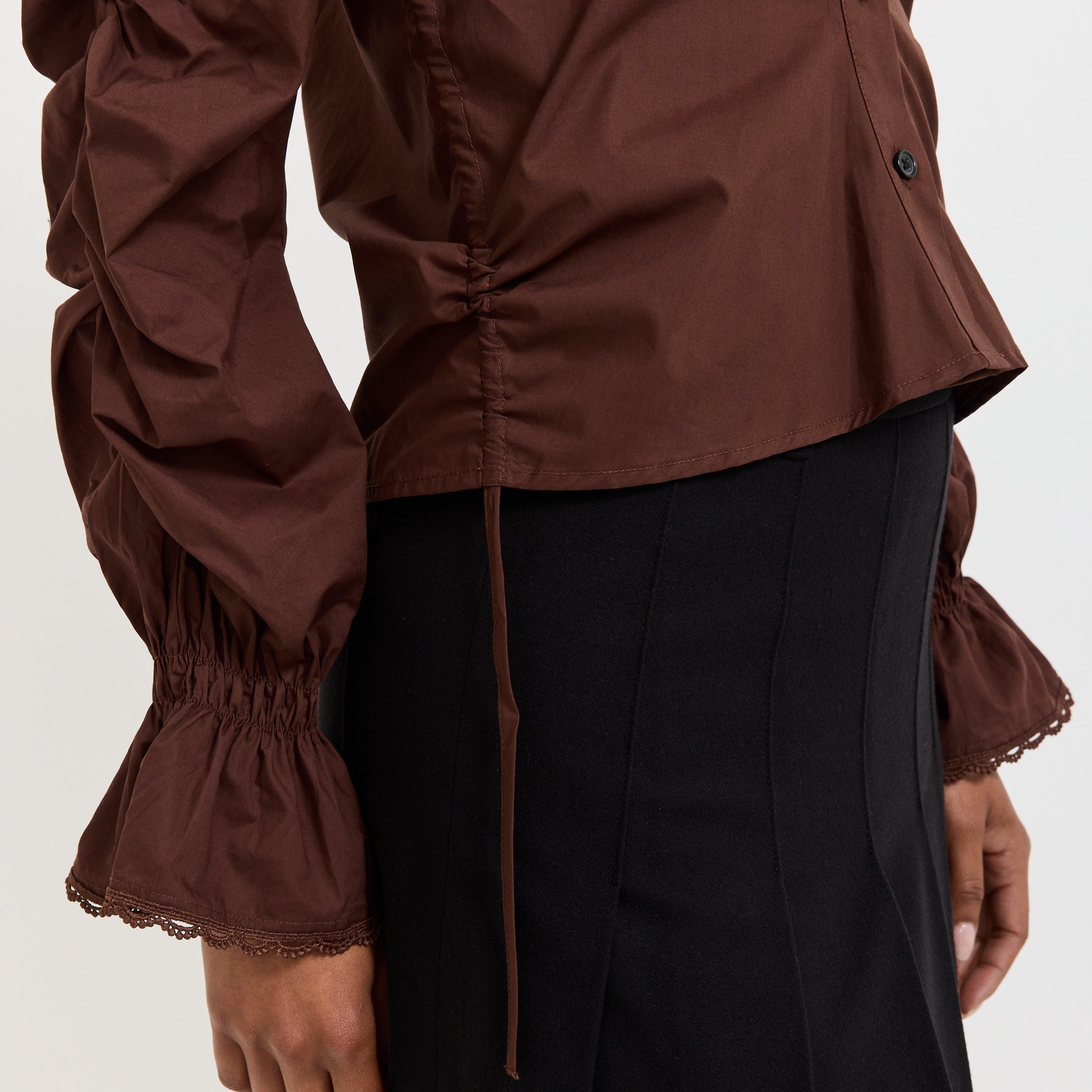 Sultana Ruched Shirt Brown