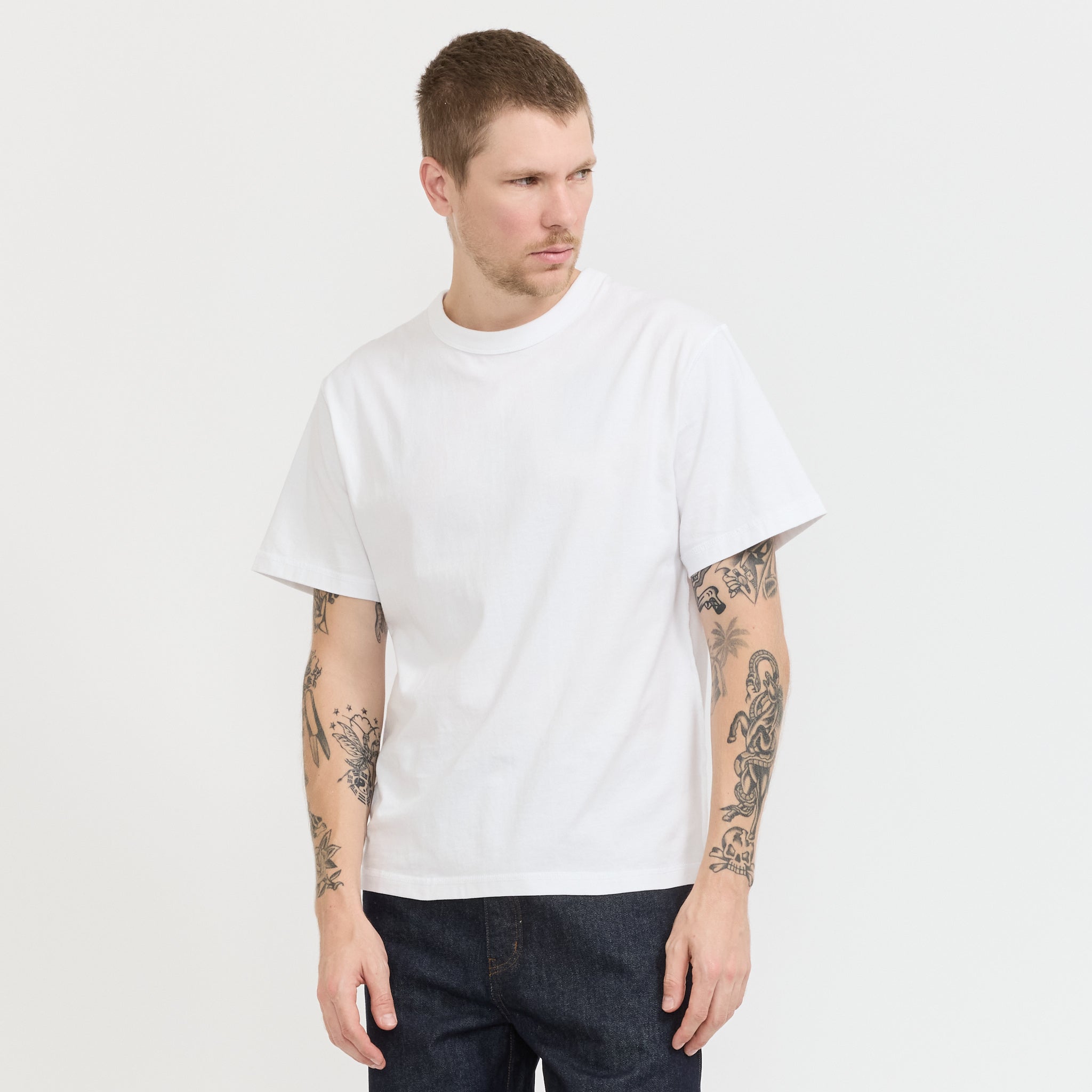 Blind Tee White | Durable Mens T-Shirts by Larriet | Maplestore