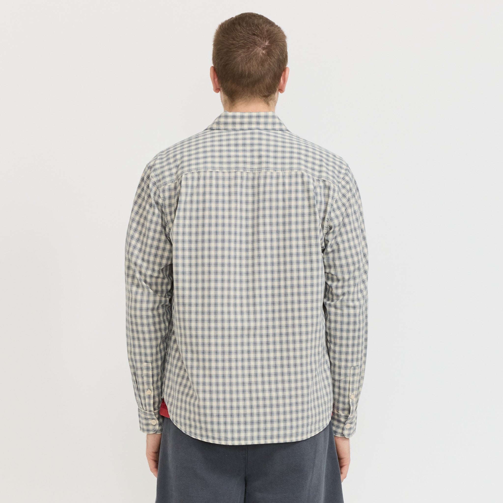 Cliff Long Sleeve Shirt Natural Plaid