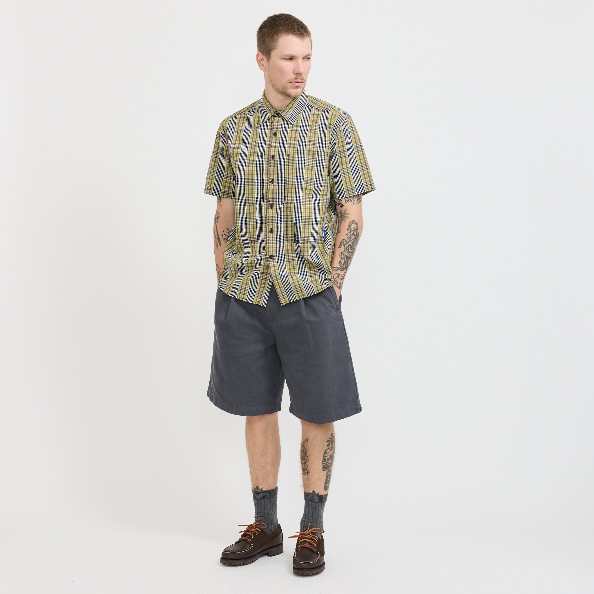 Larriet | Cliff Short Sleeve Shirt Cedar Plaid | Maplestore