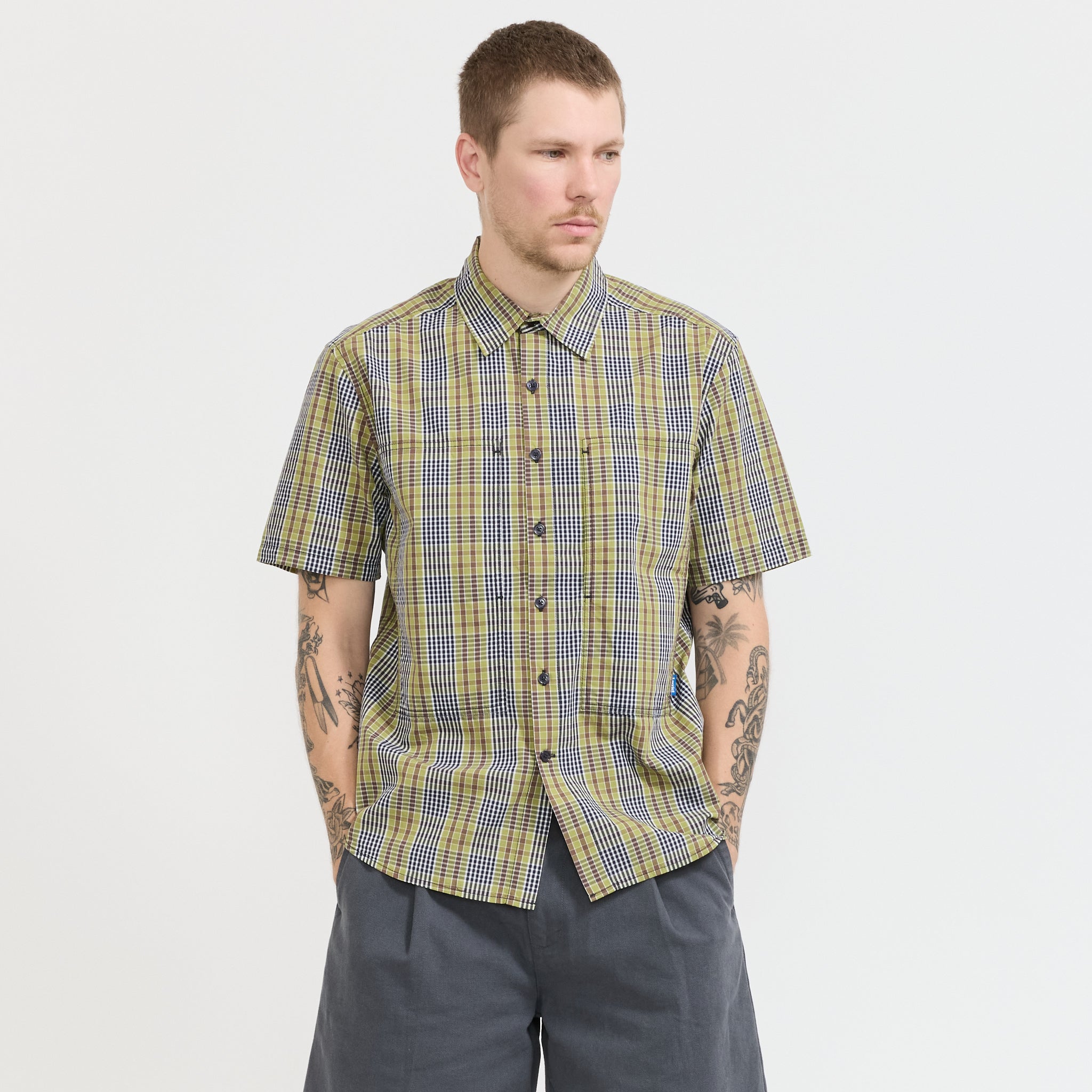 Larriet | Cliff Short Sleeve Shirt Cedar Plaid | Maplestore