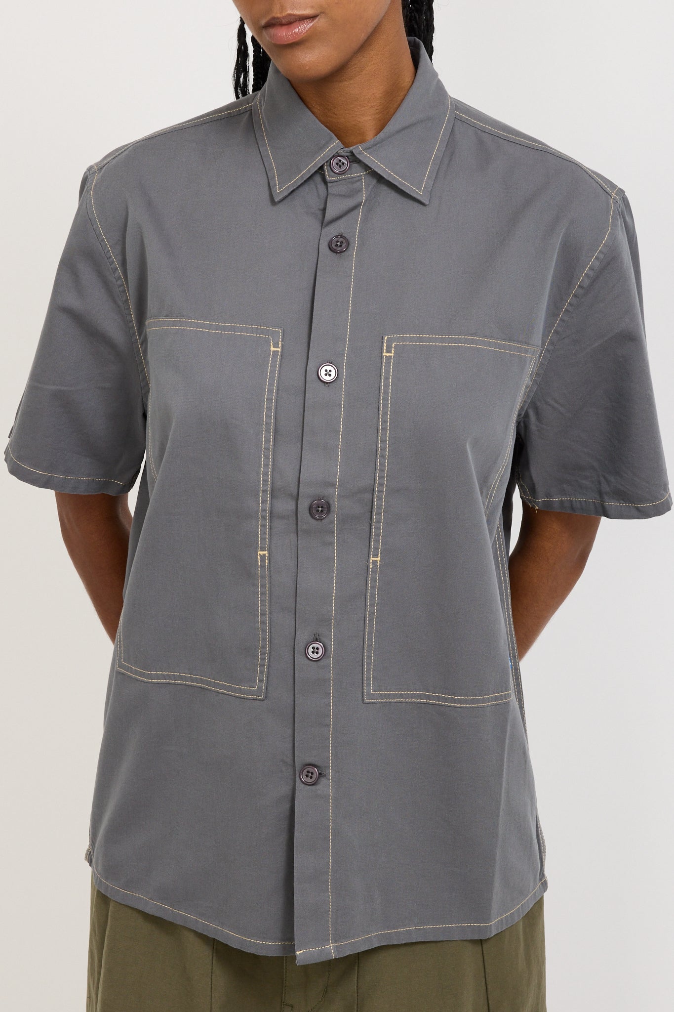 Womens Cliff Short Sleeve Shirt Charcoal