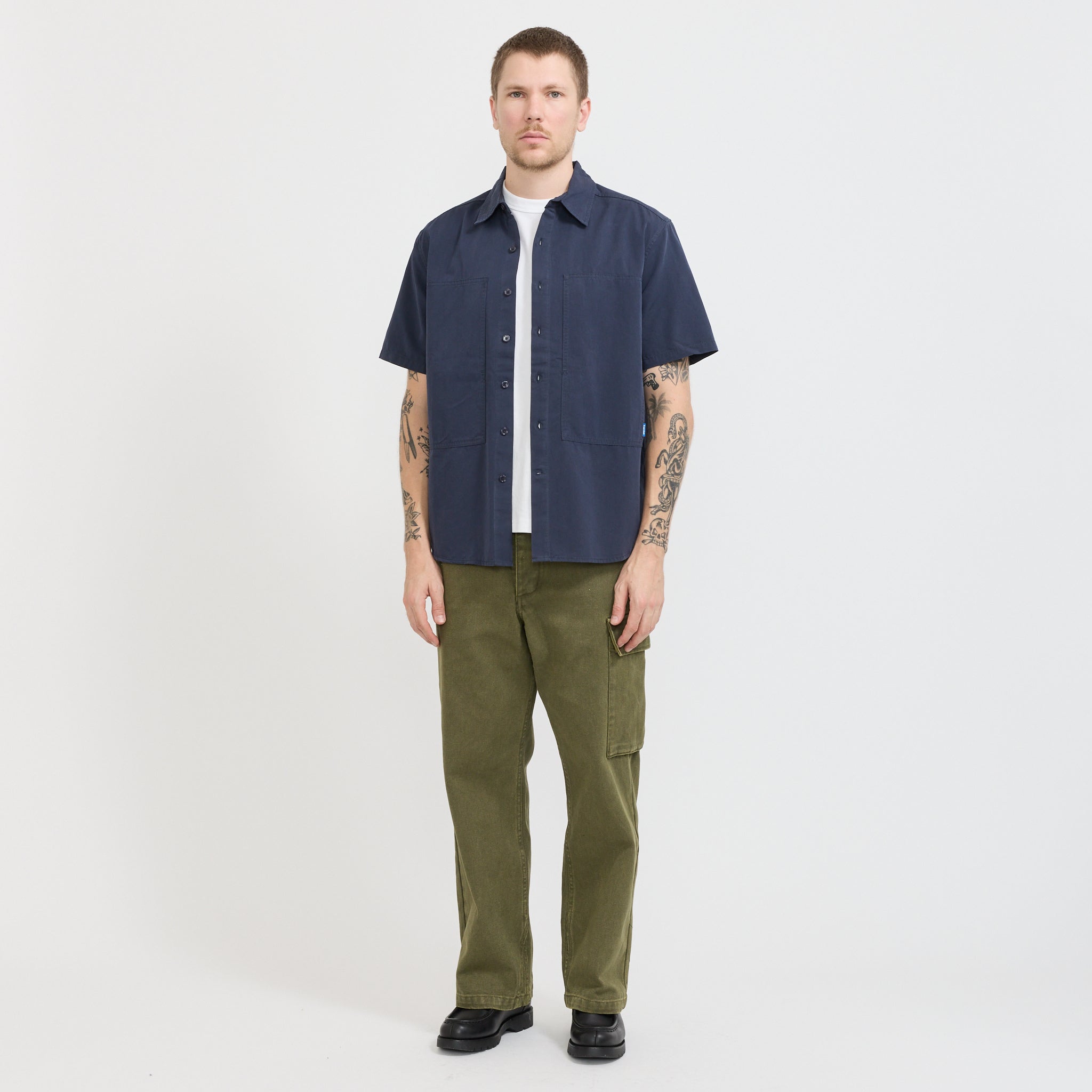 Larriet | Cliff Short Sleeve Shirt Navy | Maplestore