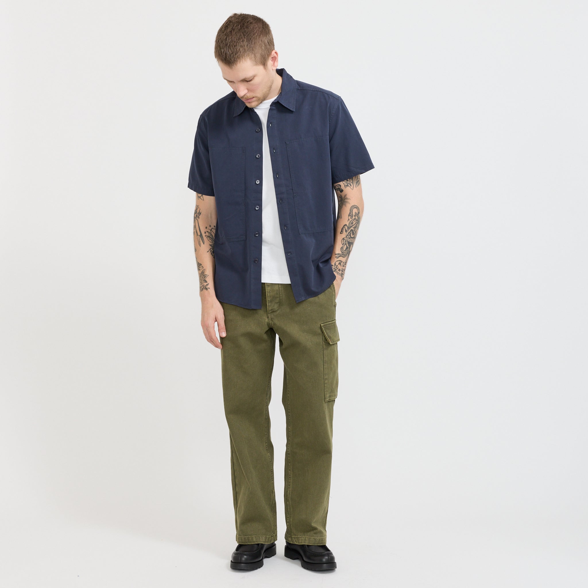 Larriet | Cliff Short Sleeve Shirt Navy | Maplestore