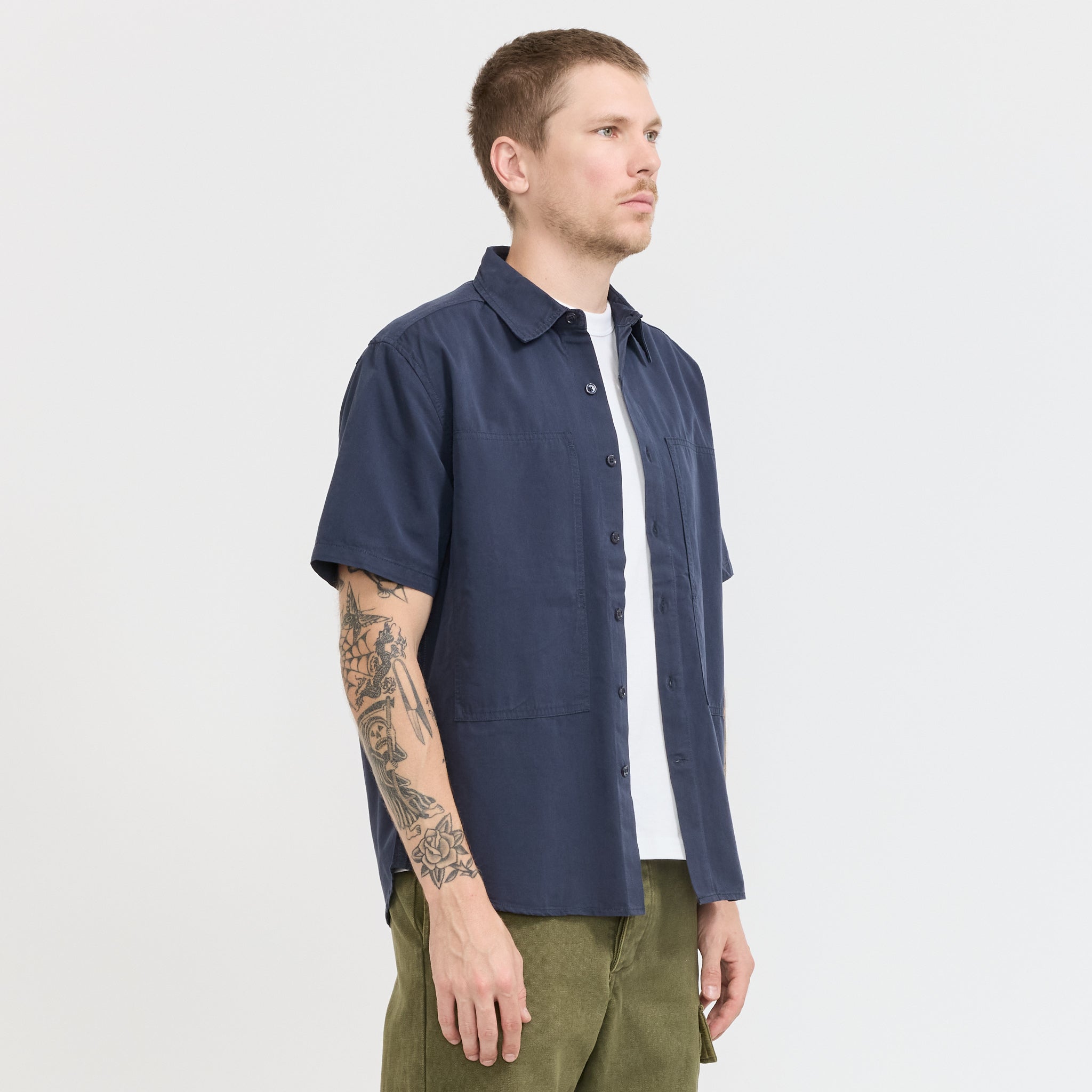 Larriet | Cliff Short Sleeve Shirt Navy | Maplestore
